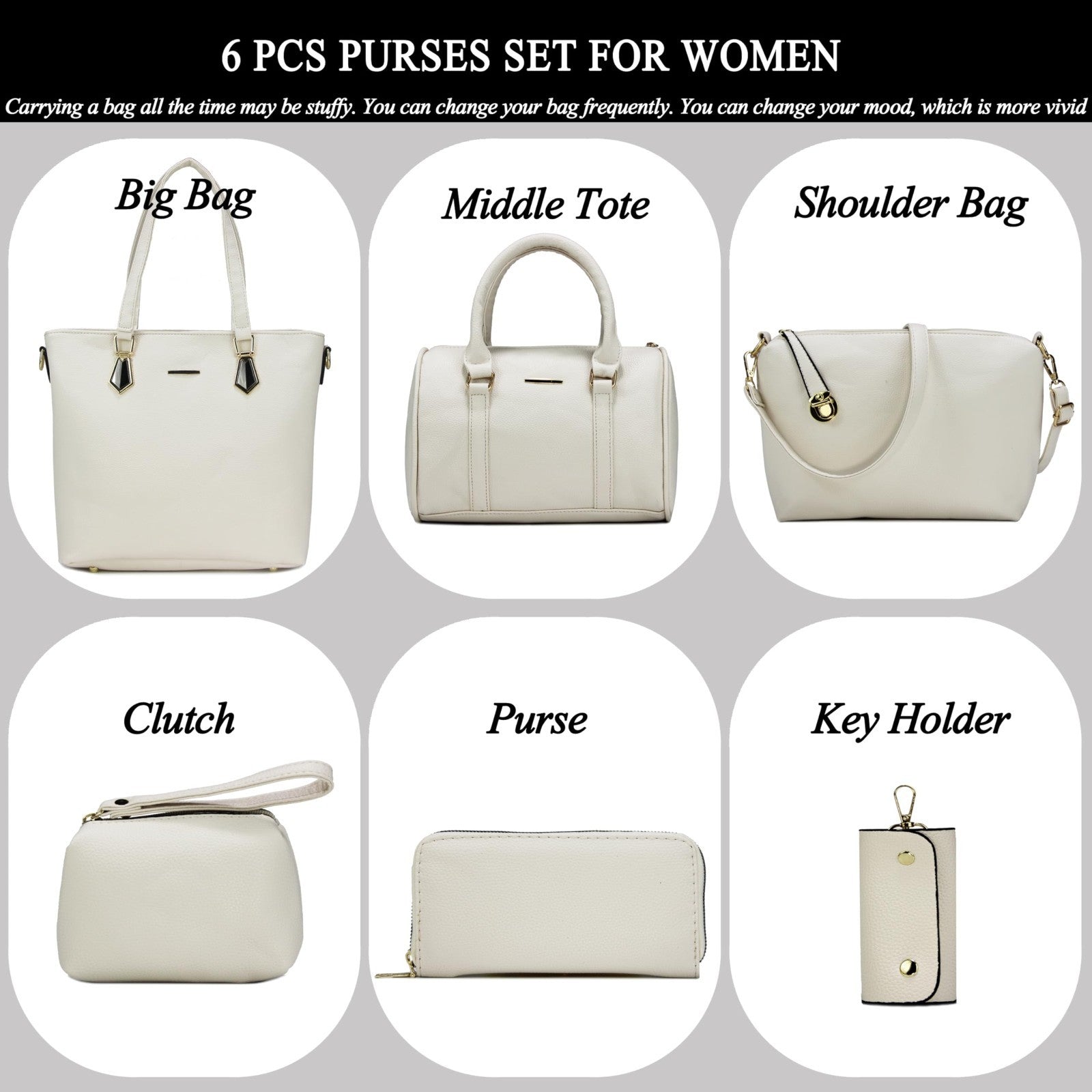 Stylish Designer Handbags for Women - Satchel Tote Shoulder Bag, Top Handle2