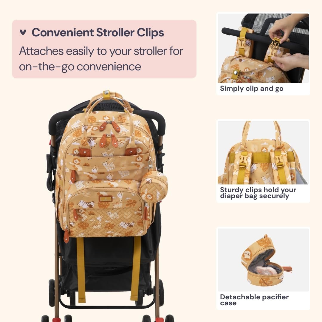 Multi Function Water Resistant Diaper Bag Backpack   Baby Travel Tote, Changing5