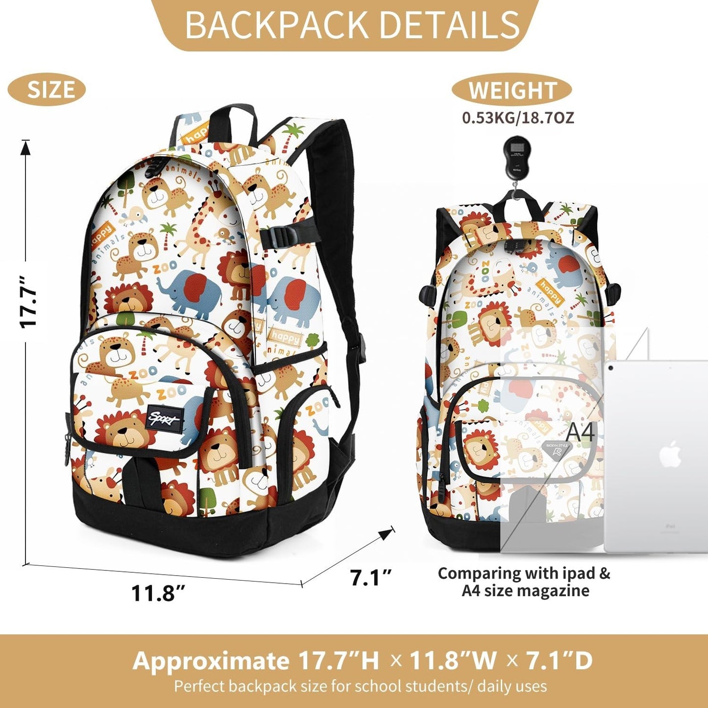 Lightweight School Backpack Travel Bag for Men & Women   College & Travel Use2