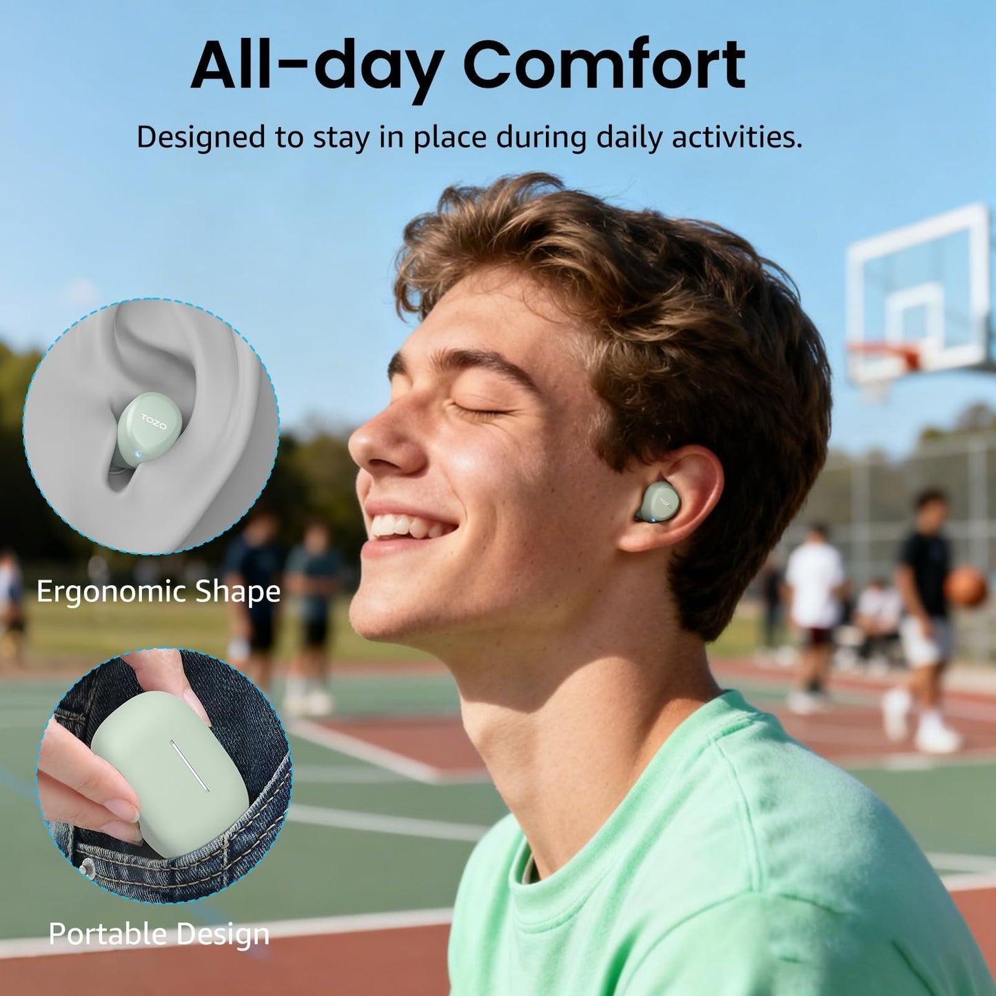Wireless Earbuds Bluetooth 5.3, IPX5 Waterproof, AI Call Mics, Premium Sound, Ch5
