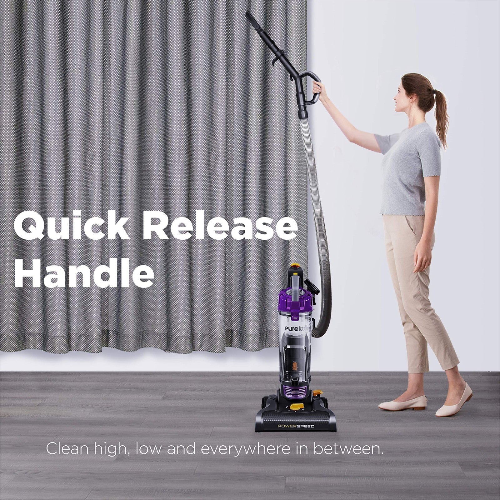Bagless Upright Vacuum Cleaner - 5-Height Brush Roll, 12.6" Cleaning Path, Pet H3