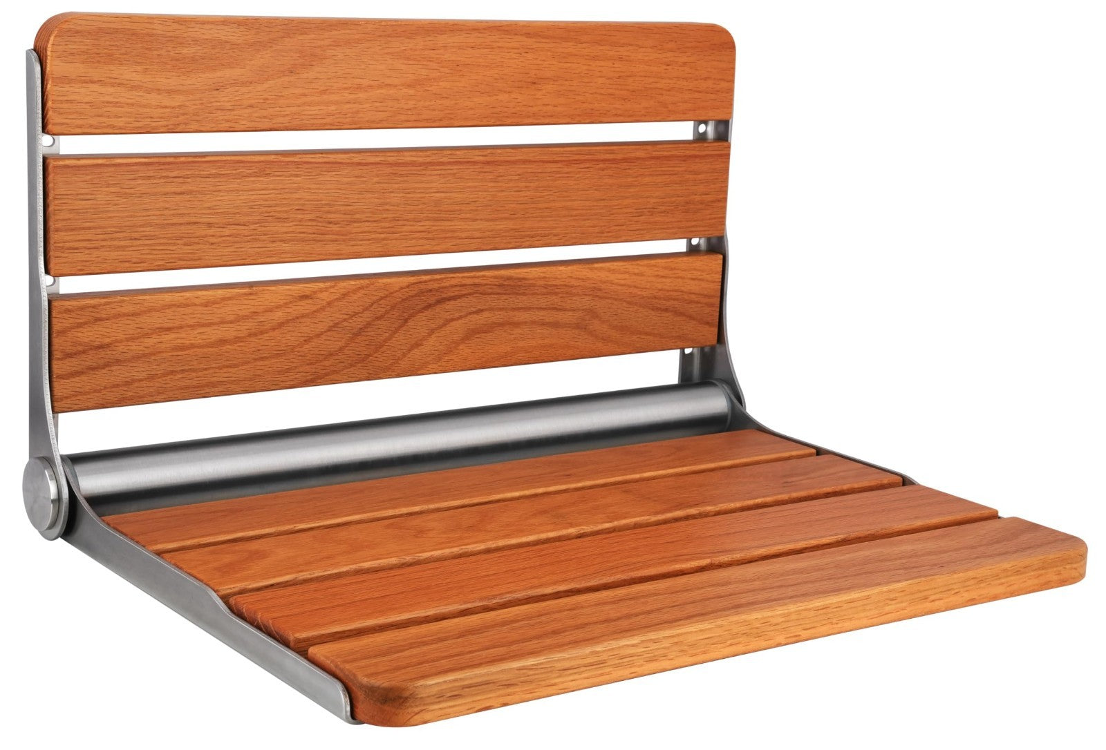 Folding Teak Shower Seat   Wall Mounted, 400lbs Capacity, 16" Foldable Bench1