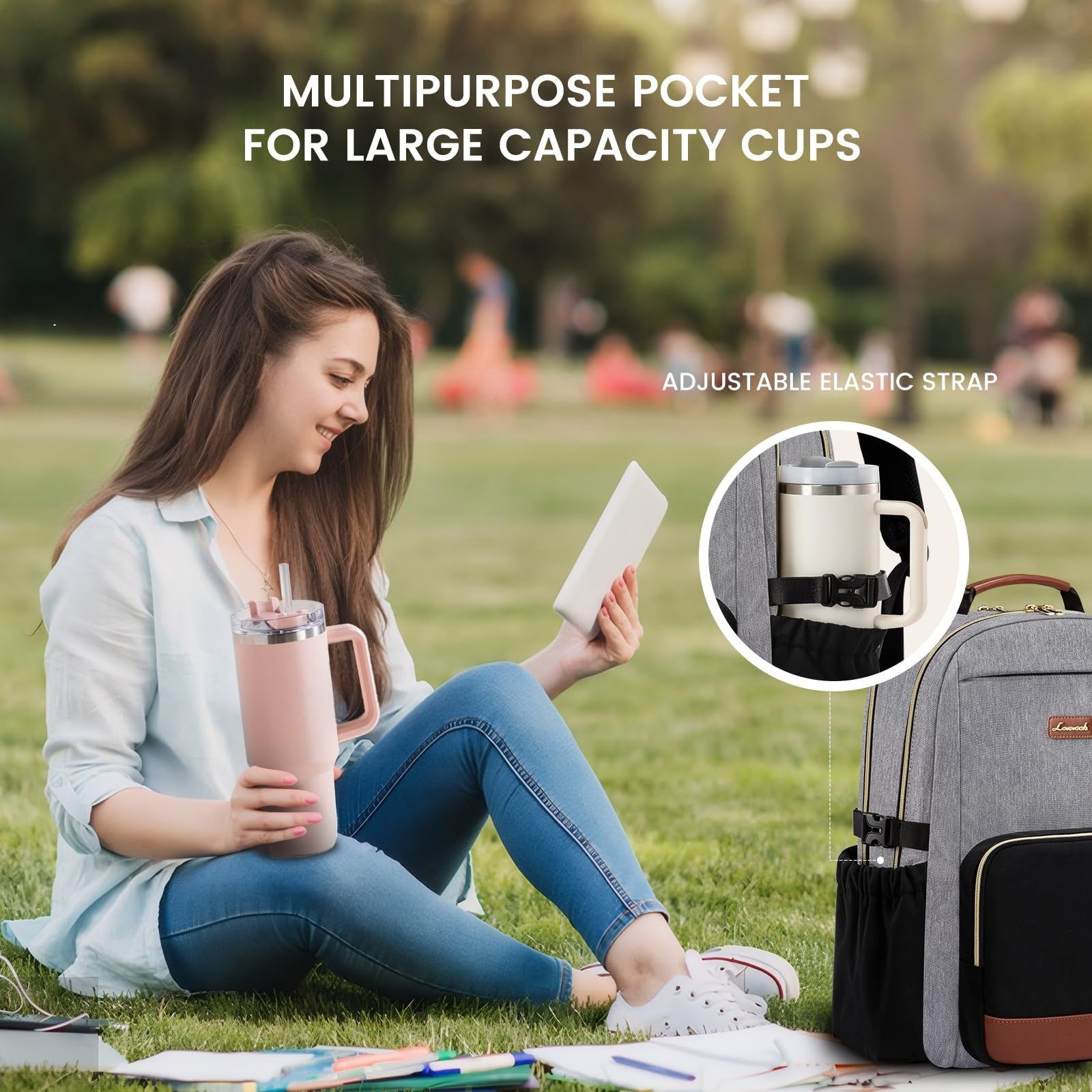 Stylish Waterproof Laptop Backpack for Women, 15.6" Large Capacity, Travel Purse2