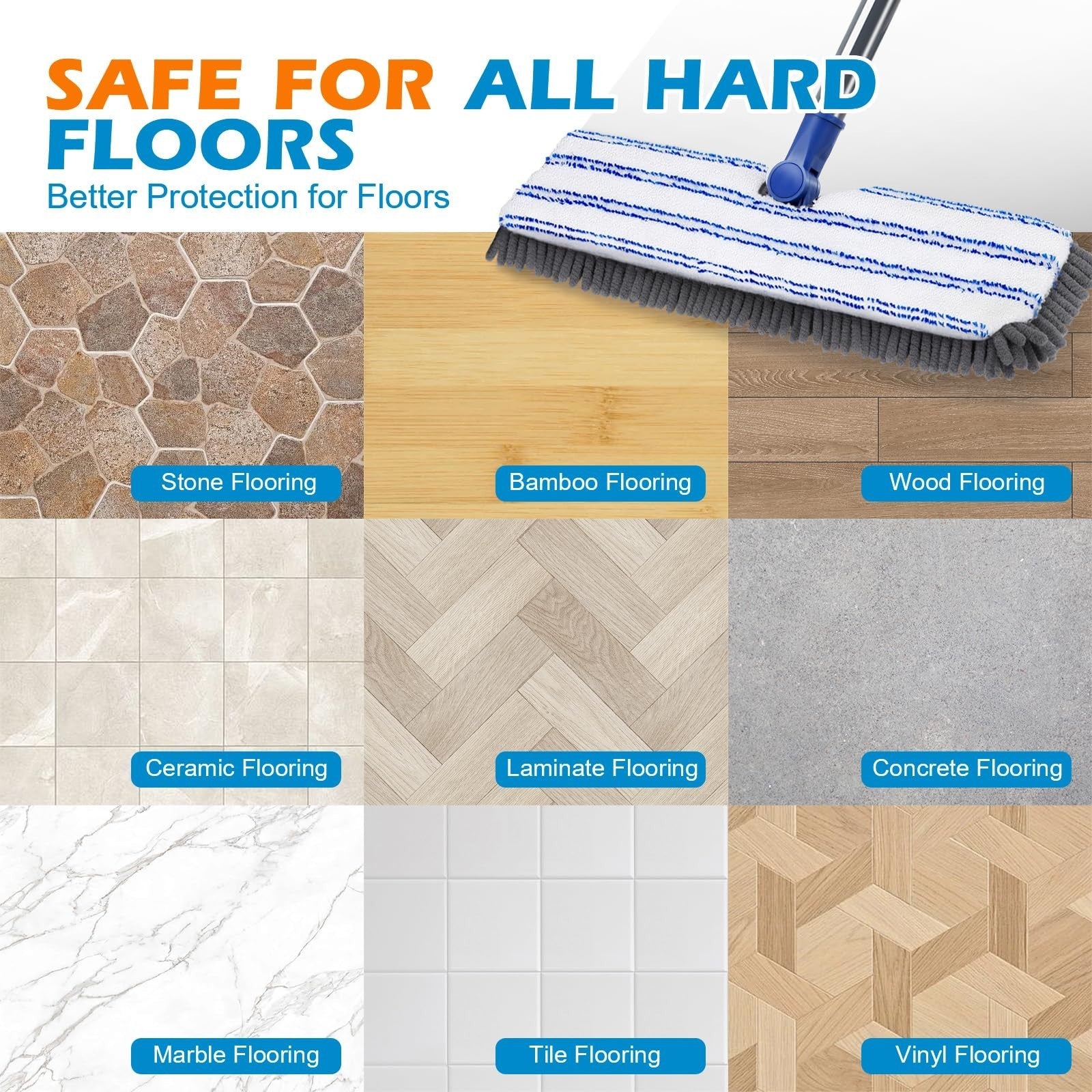 Adjustable Microfiber Mop - Wet Dry Dust Mop with Flip Design for Easy Cleaning5