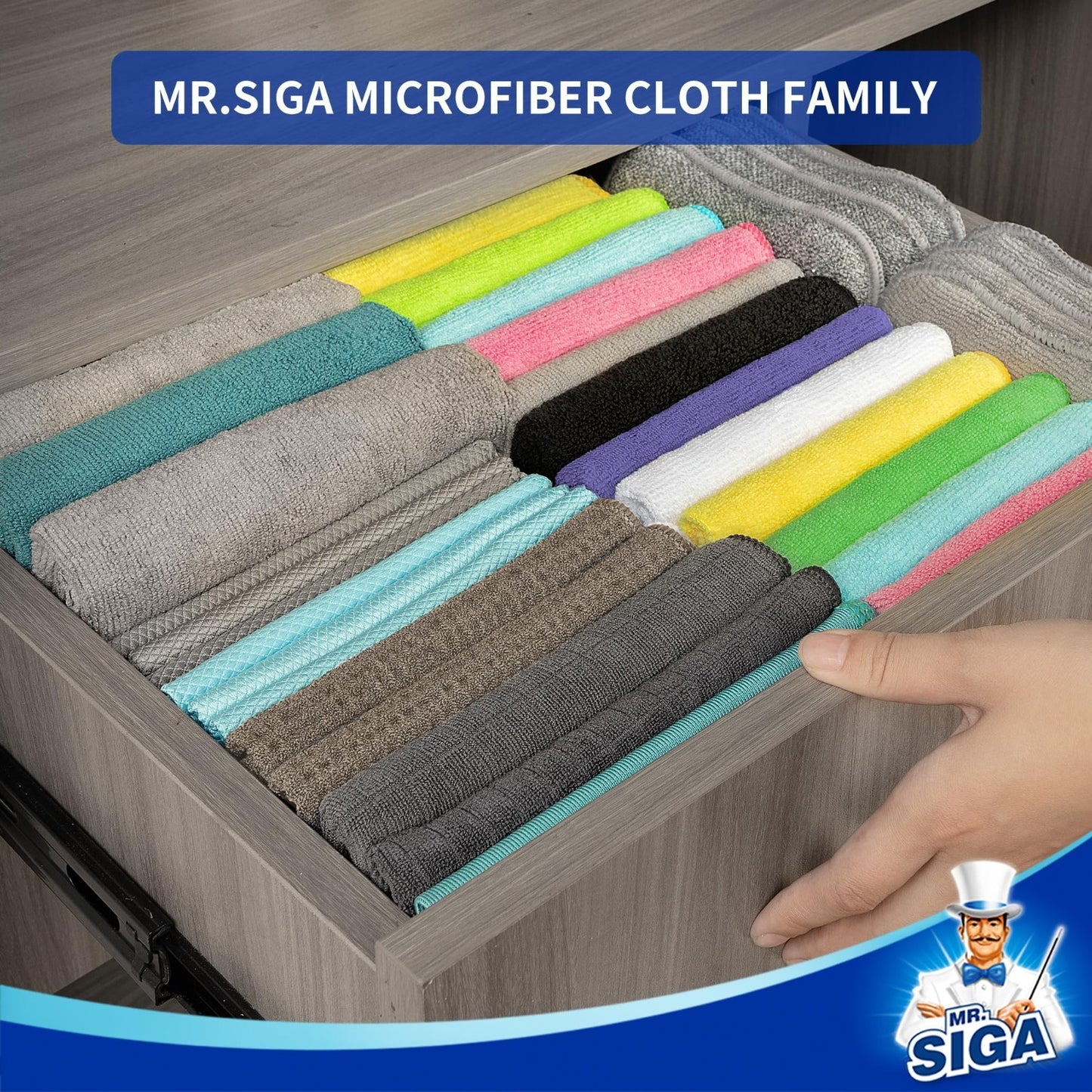 Streak-Free Microfiber Cleaning Cloths - 12 Pack, Ultra-Absorbent Towels for Hom5