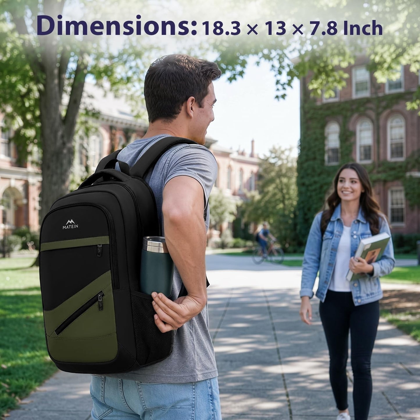 Airline Approved Laptop Backpack, Travel Work Bag with Multiple Pockets & USB Po2