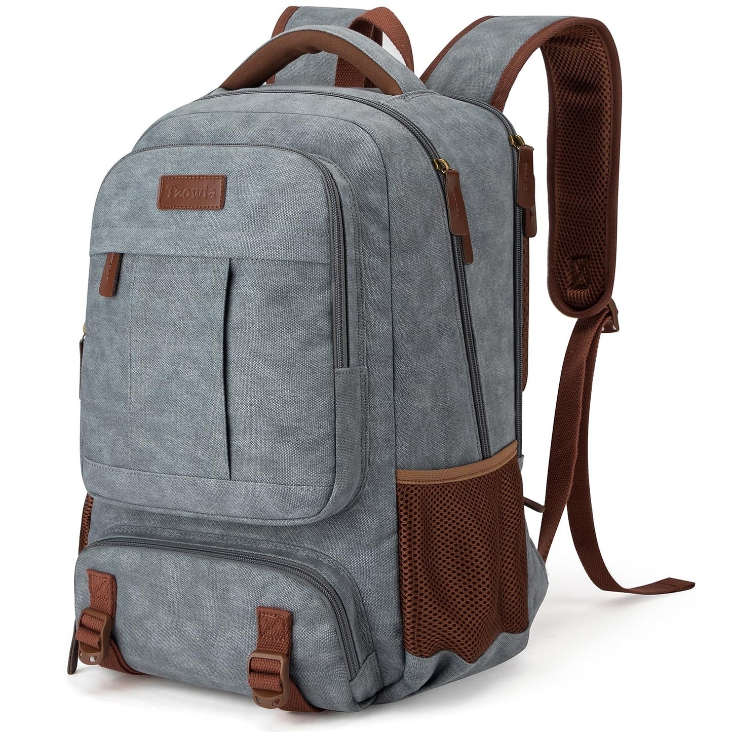 Stylish Canvas Laptop Backpack for Men & Women, 15.6" Rucksack, Large Capacity T1