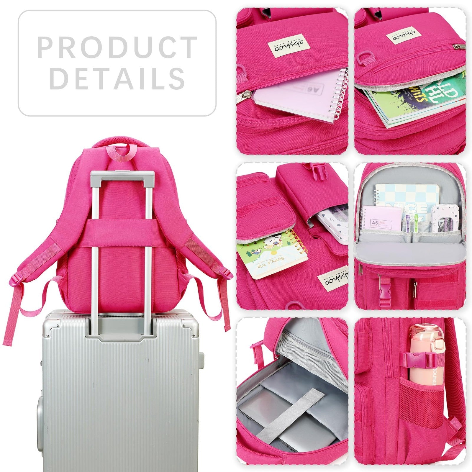 Large Heavy Duty School Backpack   Multi Pocket Casual Travel Bookbag for Colleg3