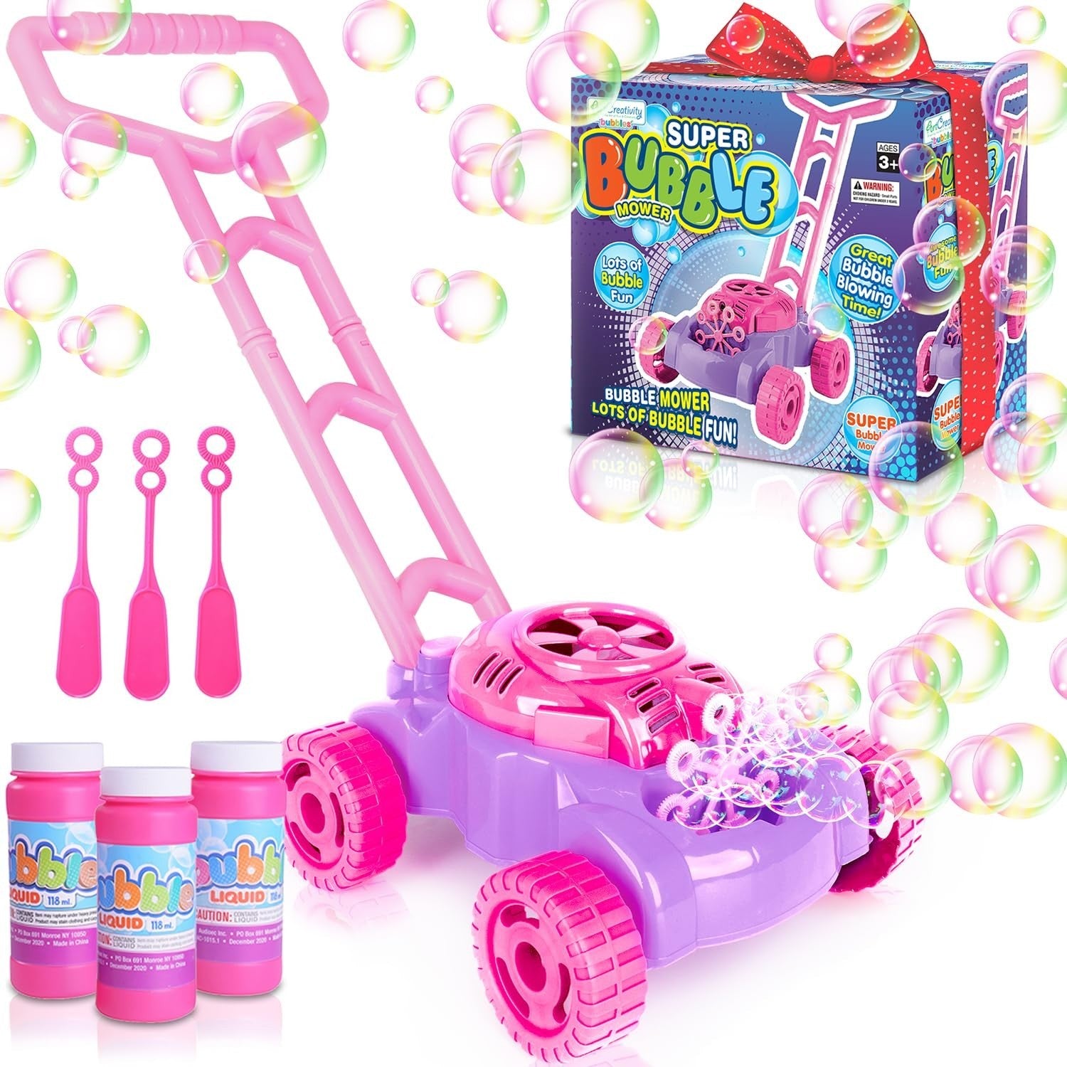 Bubble Lawn Mower for Toddlers 1-3 | Outdoor Bubble Machine & Gardening Toy for1