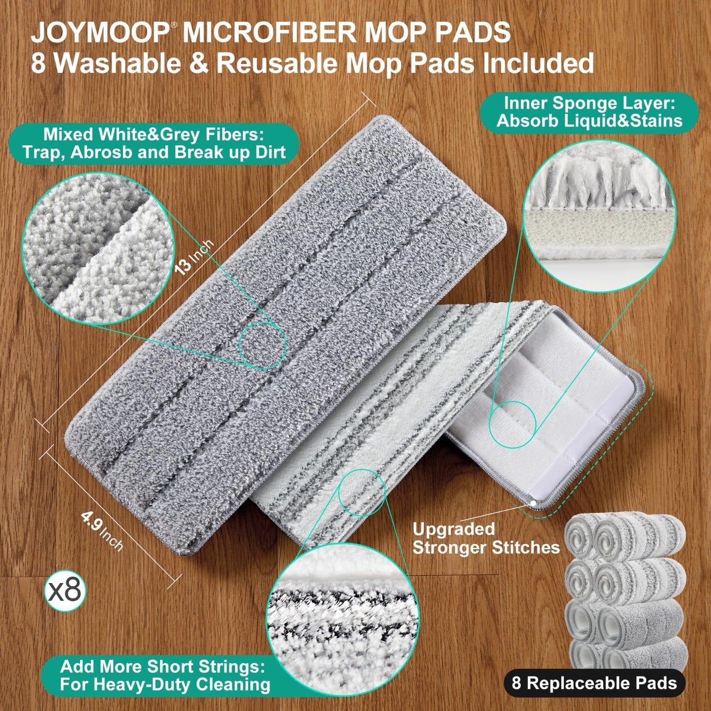 Flat Mop System with Bucket Set - Microfiber Mop for Home & Commercial Cleaning,2
