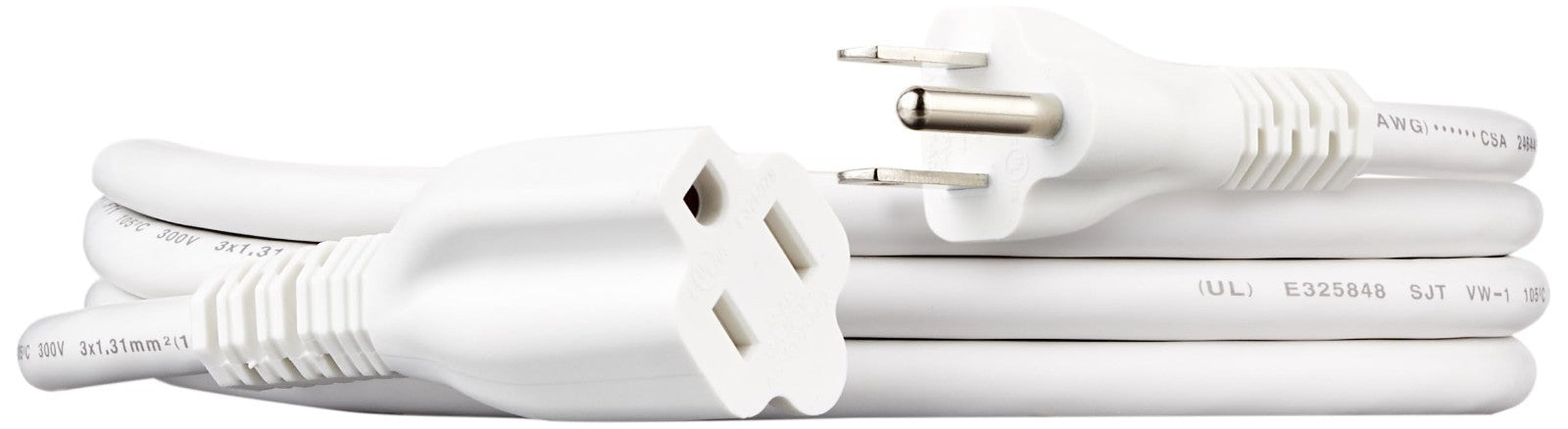 6 Ft Indoor Extension Cord, 3 Prong Outlet Extender, 13 Amps, 125V, White1