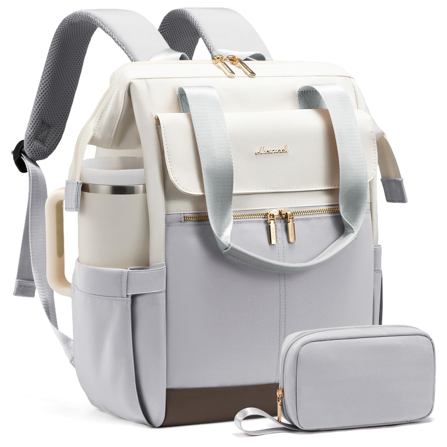 Stylish Women's Laptop Backpack with USB Port, 15.6" Work Bag, Waterproof, 2PCS1