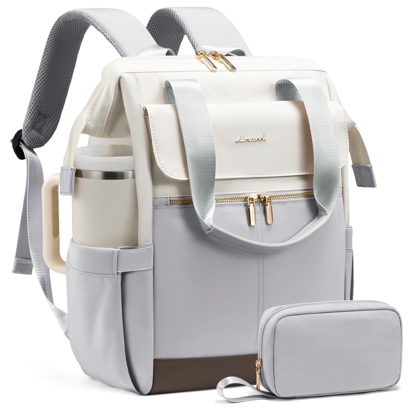 Stylish Women's Laptop Backpack with USB Port, 15.6" Work Bag, Waterproof, 2PCS1