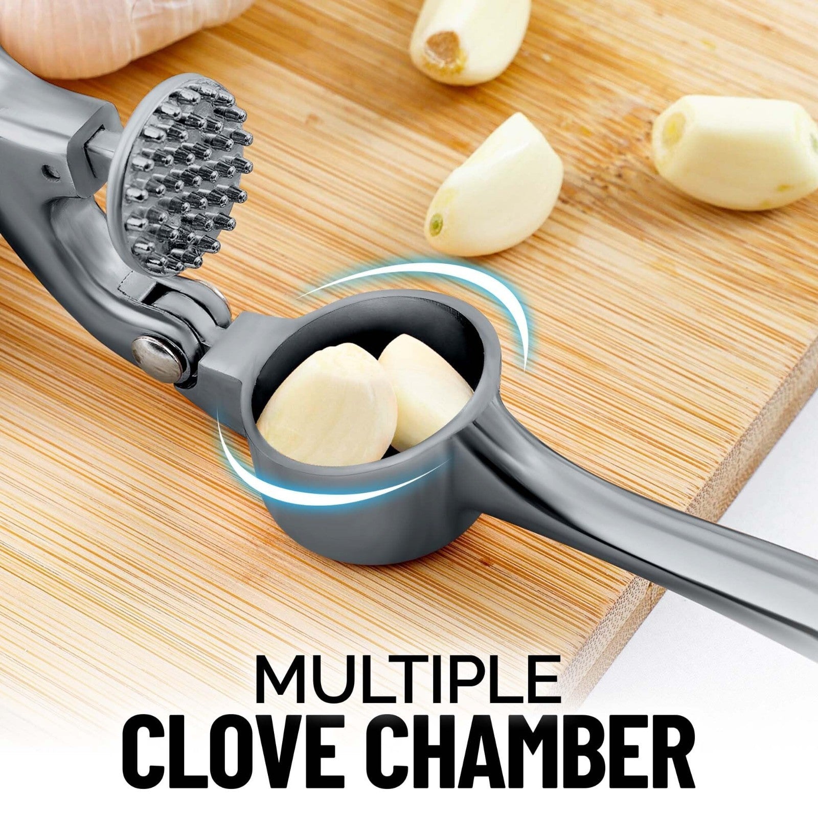 Premium Garlic Press Set   Rust Proof Mincer Tool, Easy Squeeze, Ergonomic Handl5