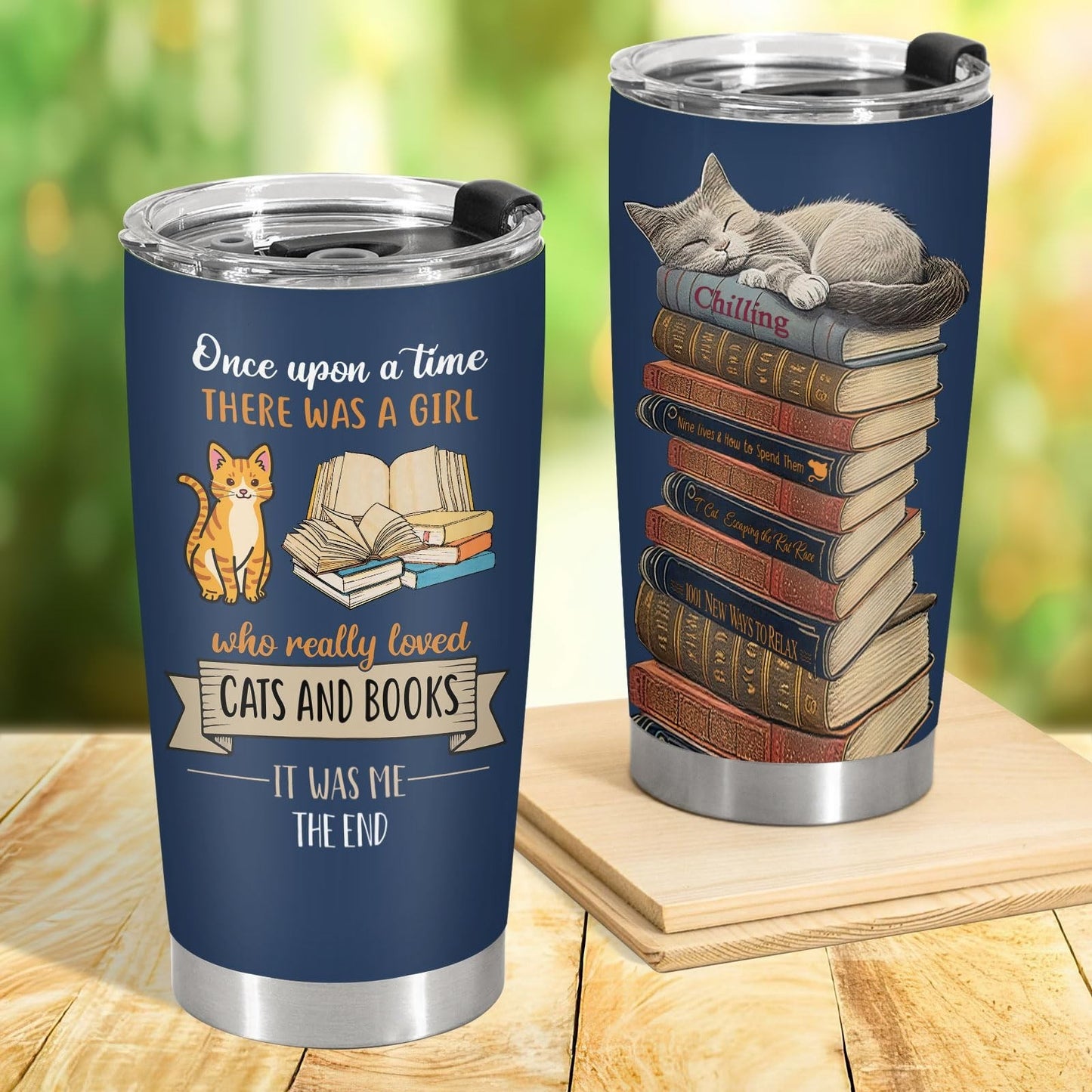 20oz Insulated Cat & Book Tumbler   Funny Gift for Cat Lovers & Librarians5