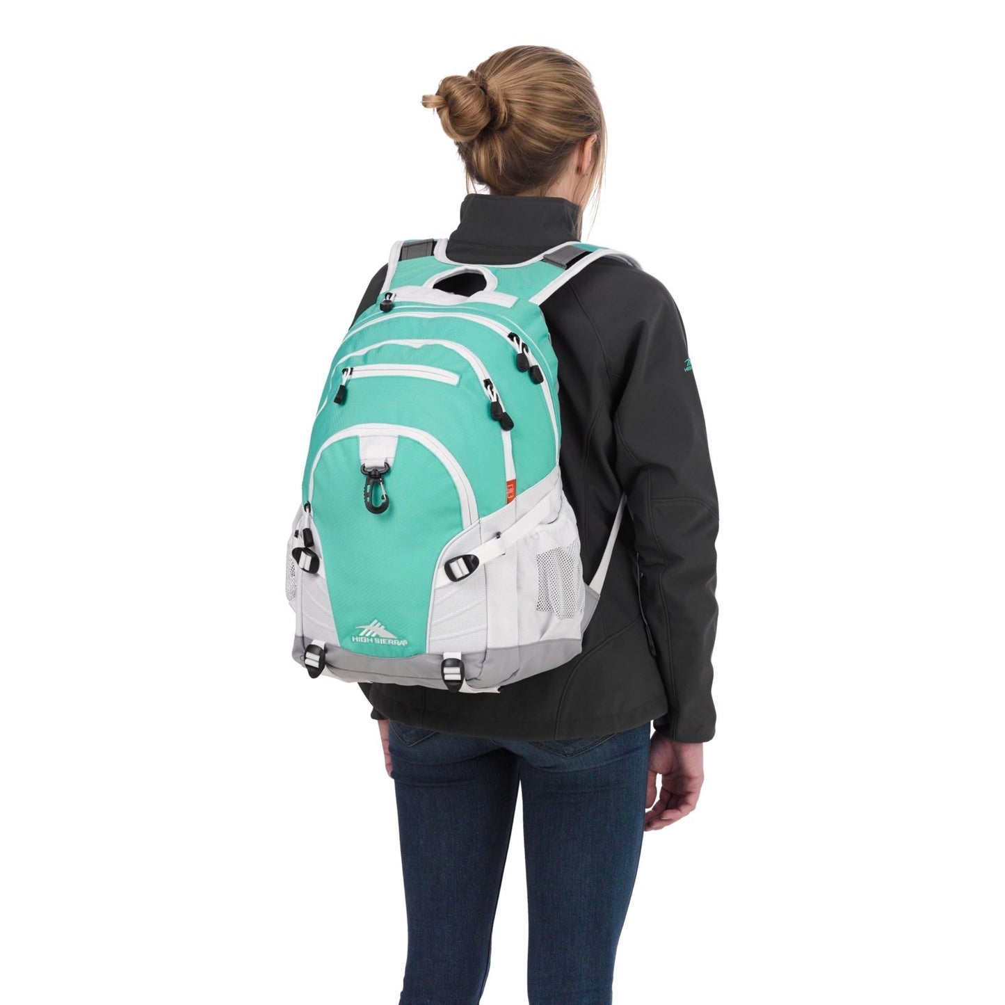 Versatile Travel & Work Backpack with Tablet Sleeve   Aquamarine/White/Ash6
