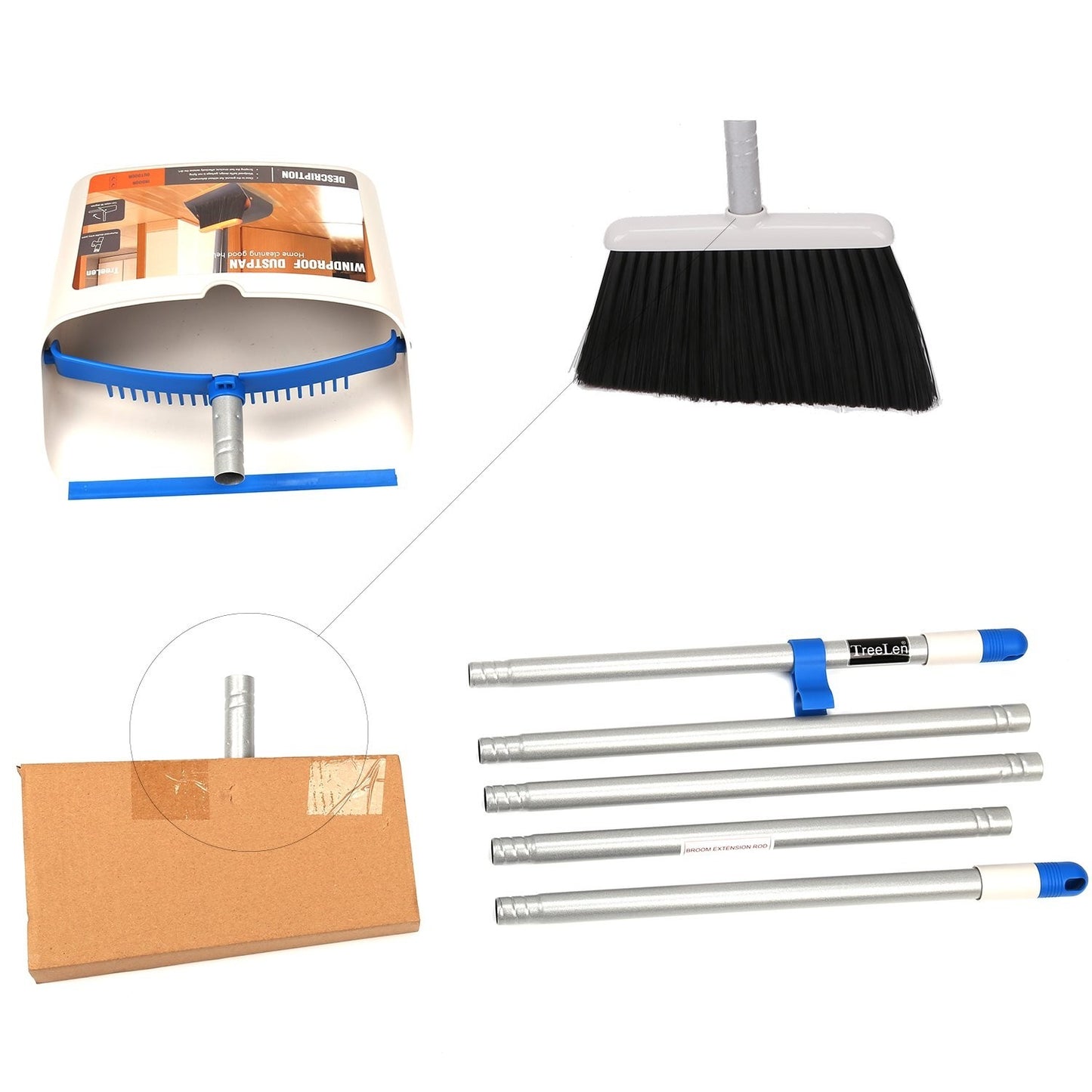 Long Handle Broom & Dustpan Set - Upright Combo for Home, Kitchen, Office, Lobby6