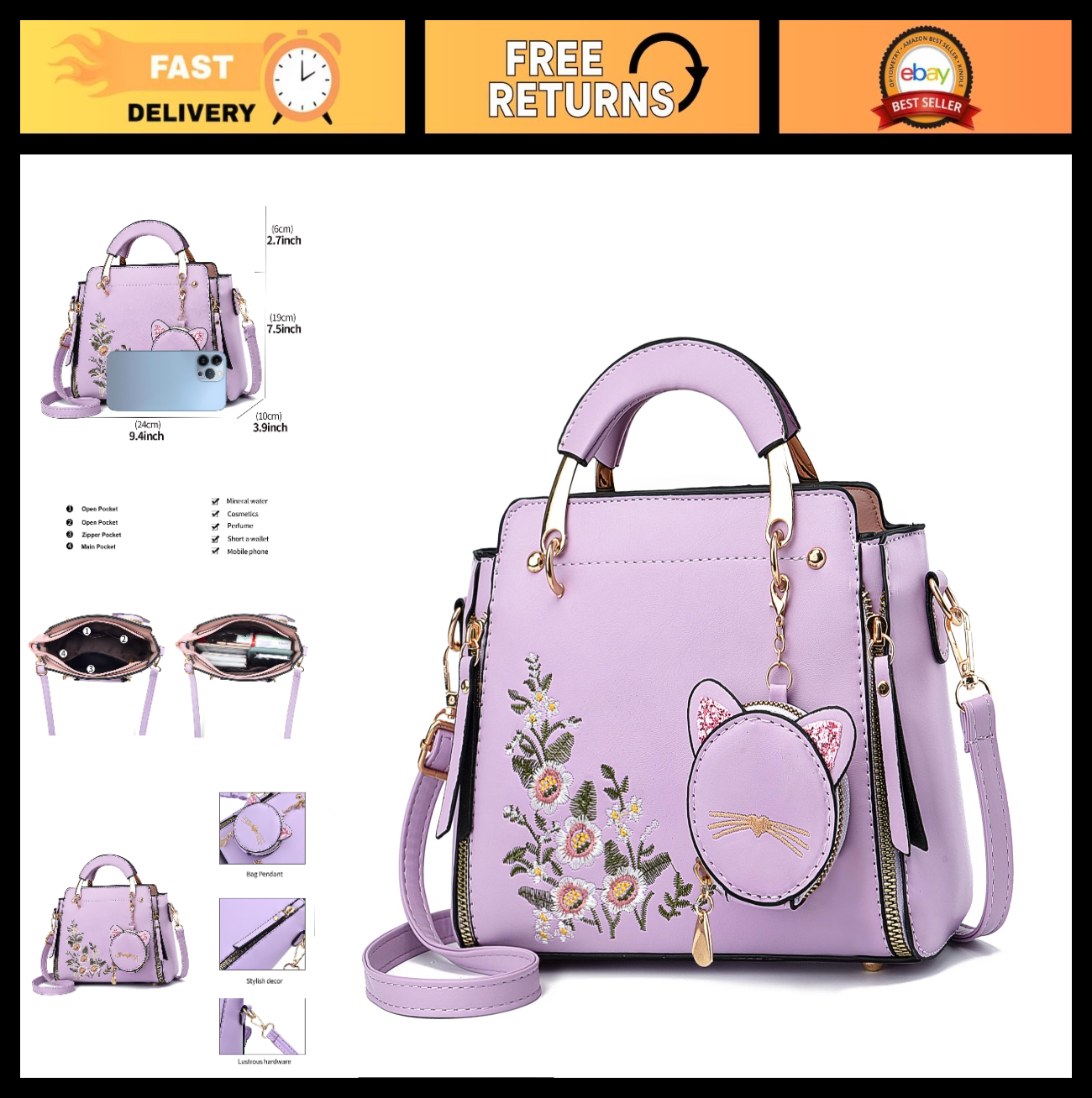 Stylish Women's Crossbody Handbags - Top Handle Satchel & Small Tote Bags0
