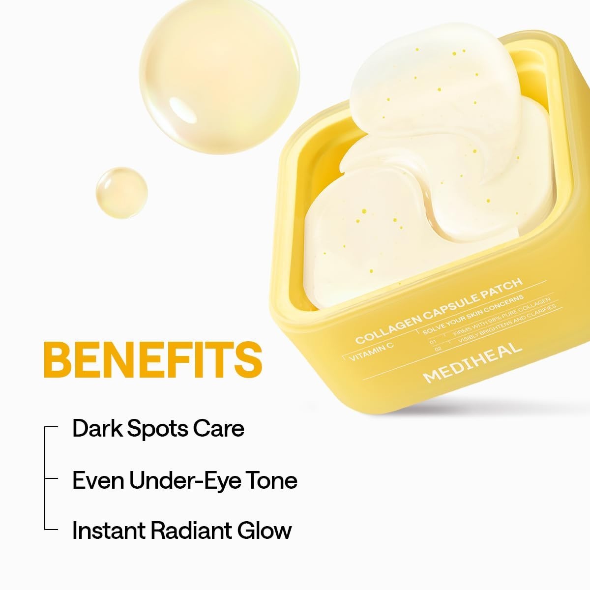 Vitamin C Collagen Eye Patches 60 Count | Radiance & Glow | Hydrogel for Puffy E3