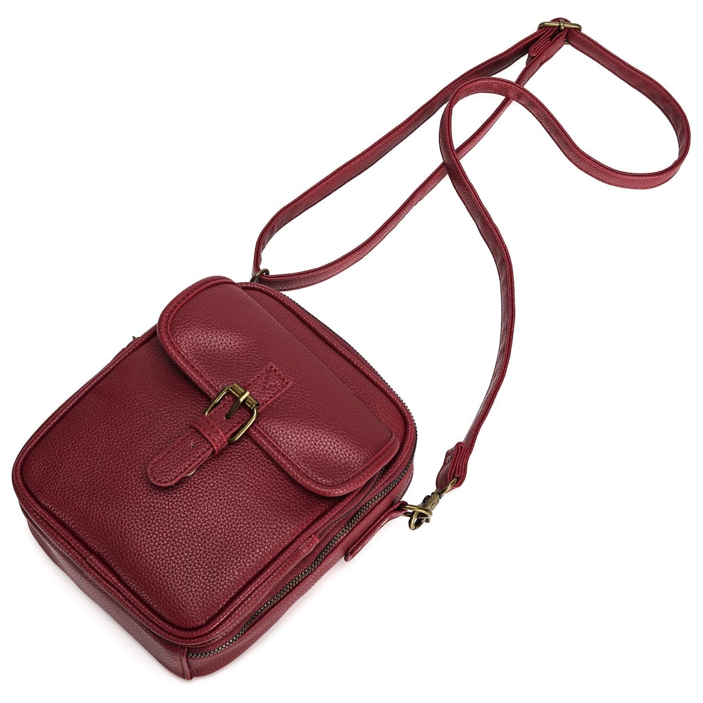 Vegan Leather Small Crossbody Bag for Women, Vintage Anti-Theft Messenger Purse6