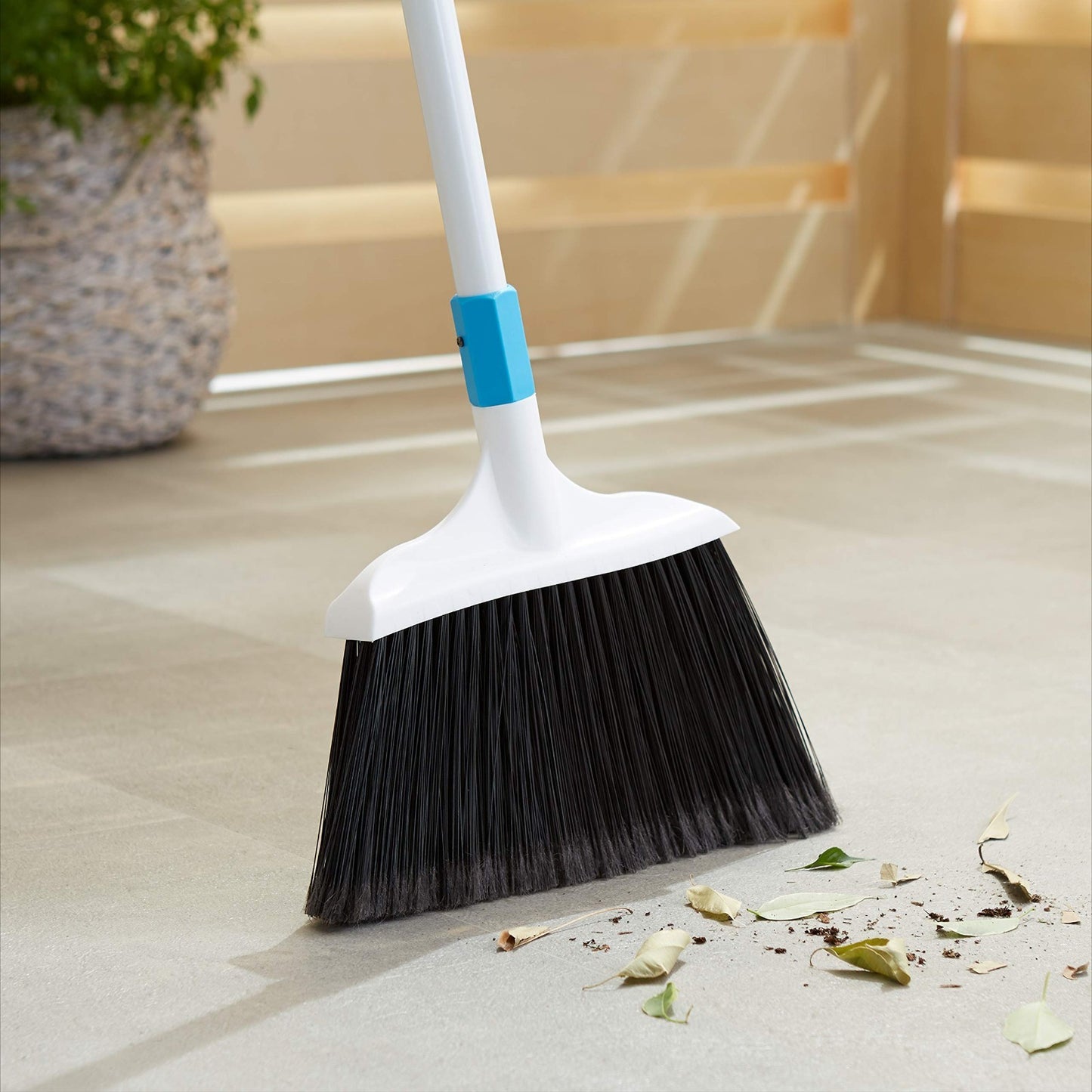 Heavy-Duty Floor Cleaning Broom, Stiff Bristles, 3-Piece Handle, Indoor/Outdoor2
