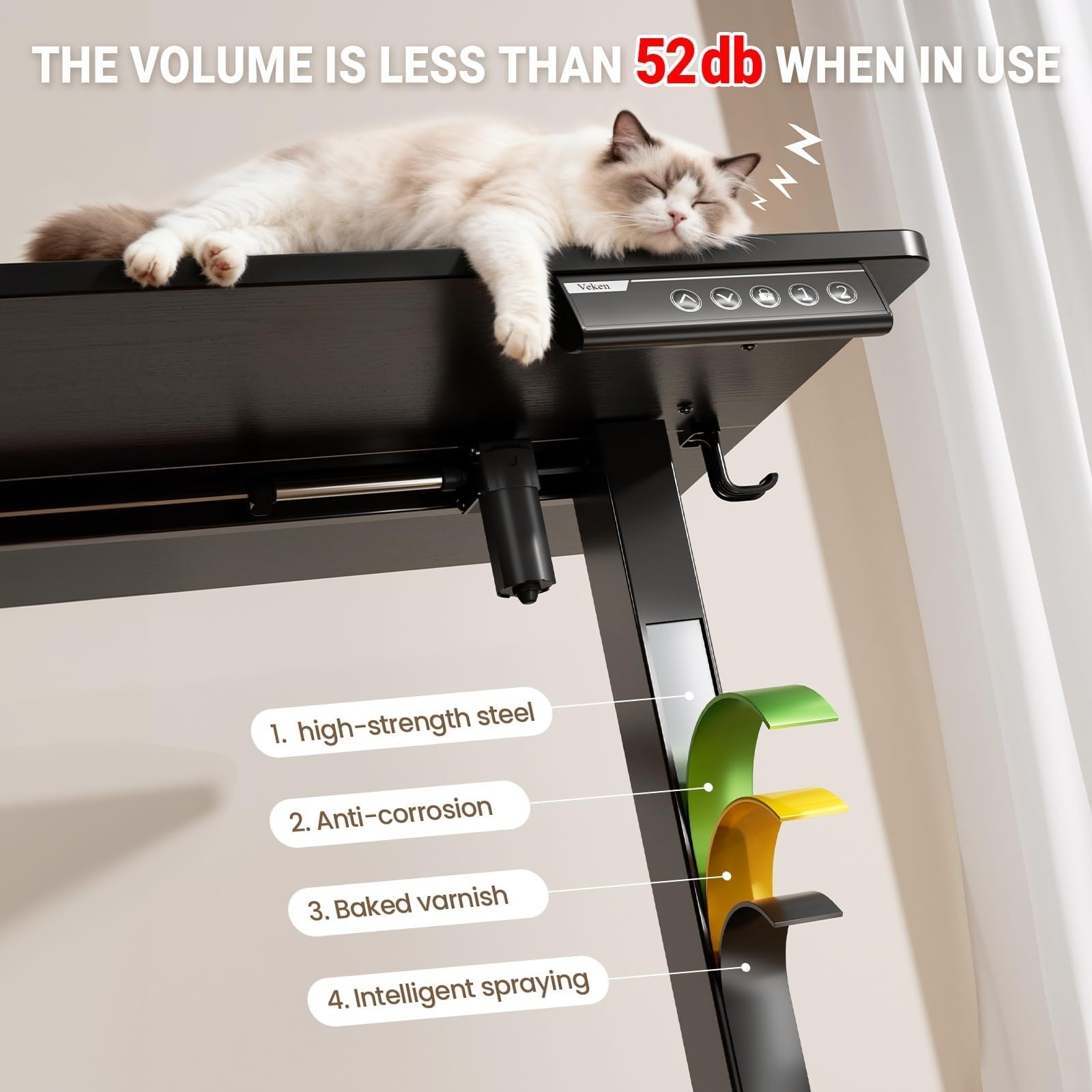 Adjustable Height Standing Desk 47.2" - Modern Wood Computer Table for Home Offi16