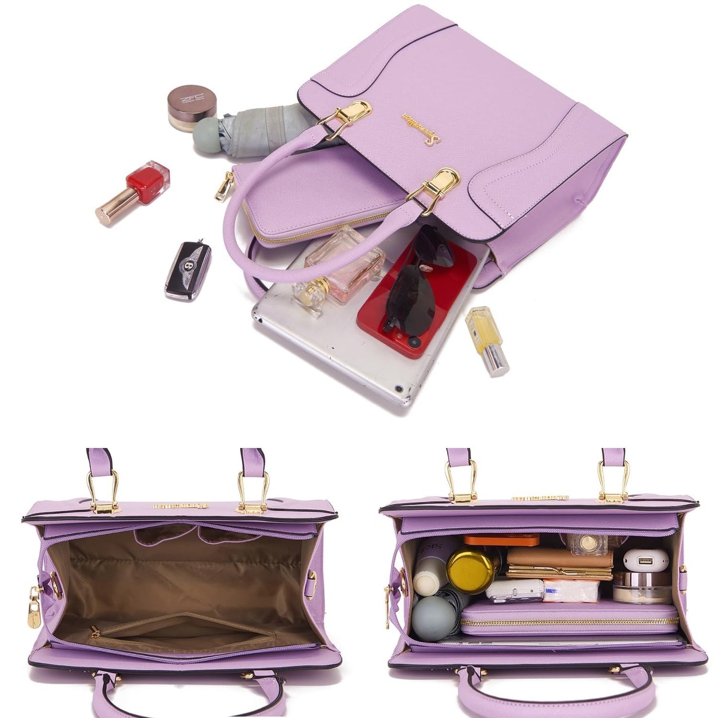 Stylish 3-Piece Handbag Set for Women - Shoulder Bag, Satchel & Wallet Combo4