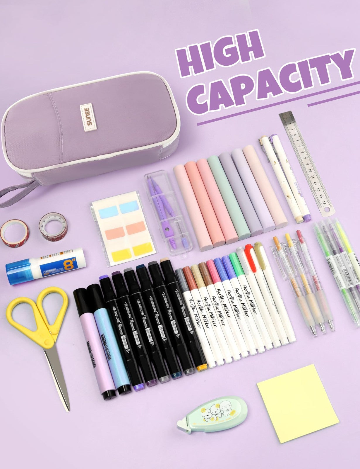 Cute Aesthetic Pencil Case   Large Zippered Pen Pouch, Kawaii Stationery Organiz2