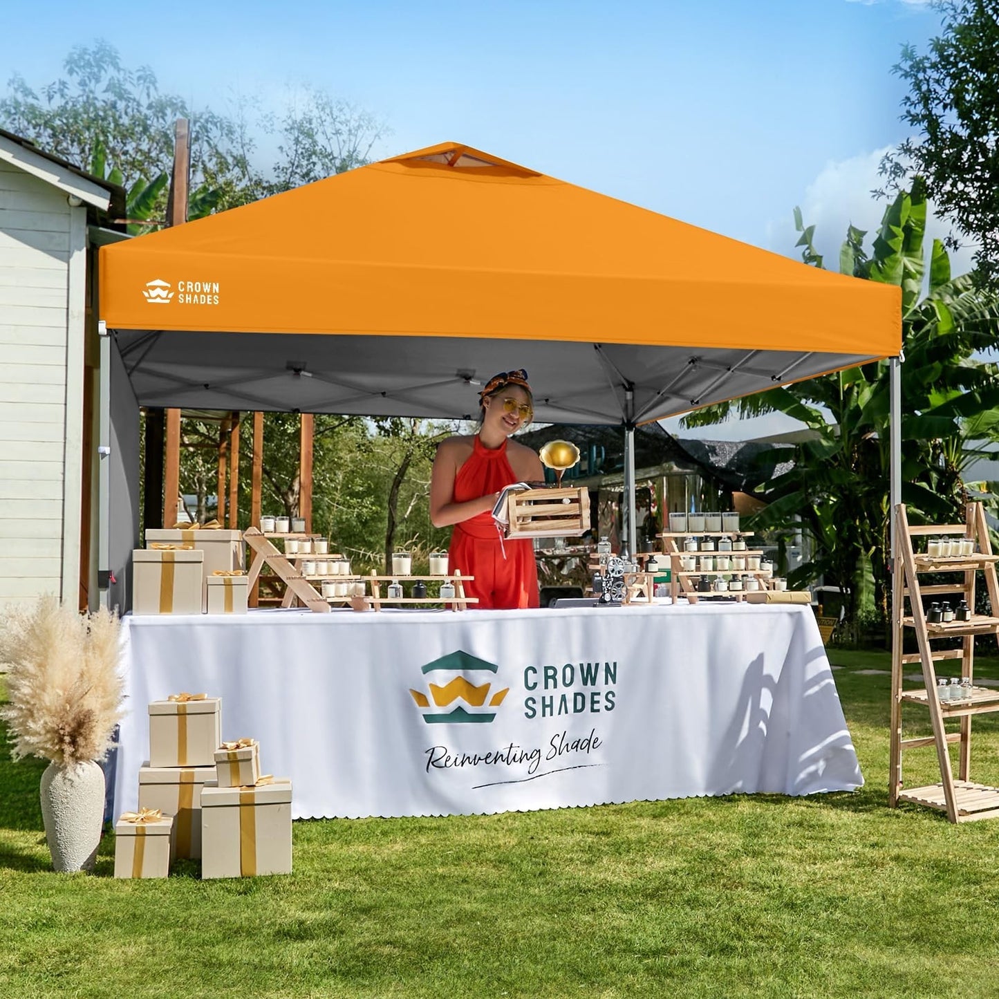 10x10 Pop Up Canopy with Side Wall, Beach Tent, Easy Setup Outdoor Shelter, Sun2