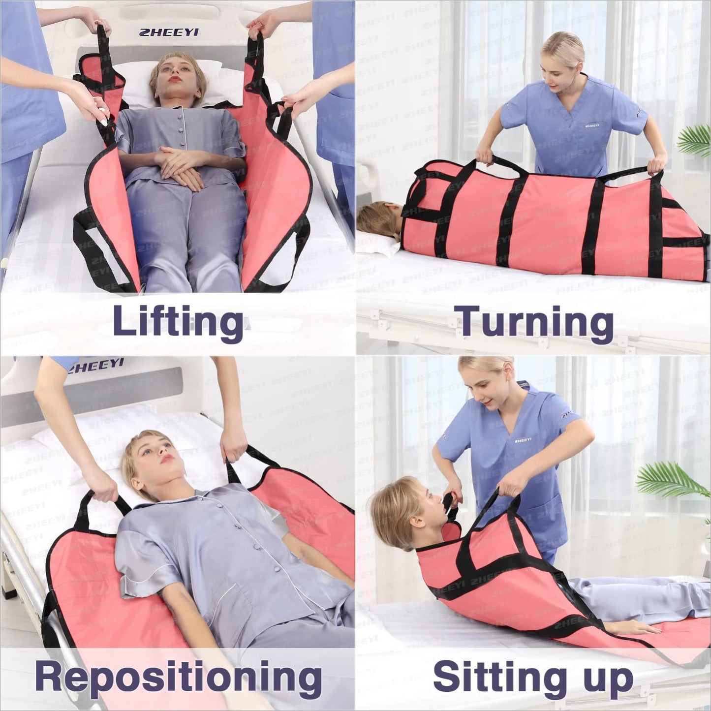 Multipurpose 48" x 40" Bed Pad   Washable Patient Sheet for Lifting & Reposition2