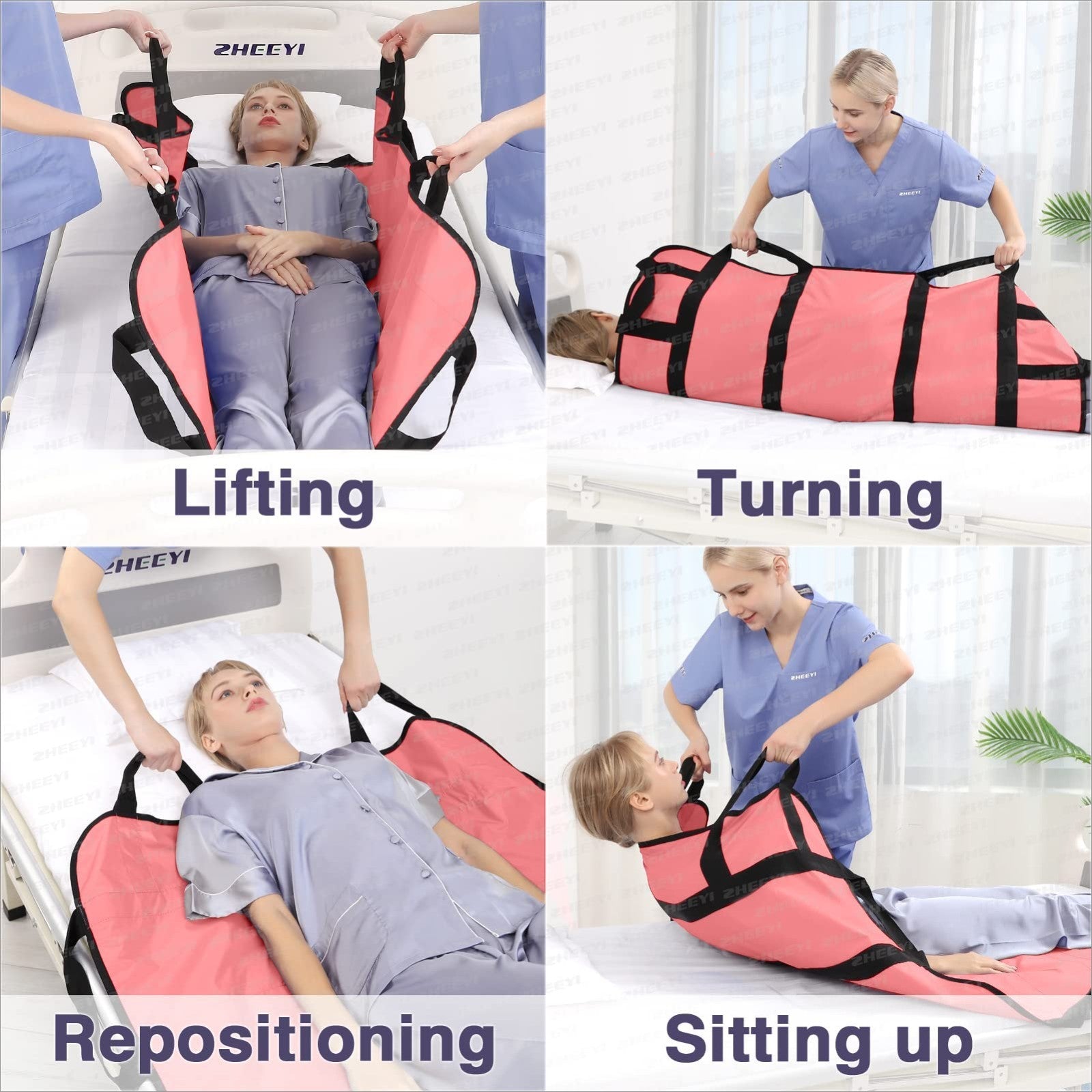 Multipurpose 48" x 40" Bed Pad   Washable Patient Sheet for Lifting & Reposition2