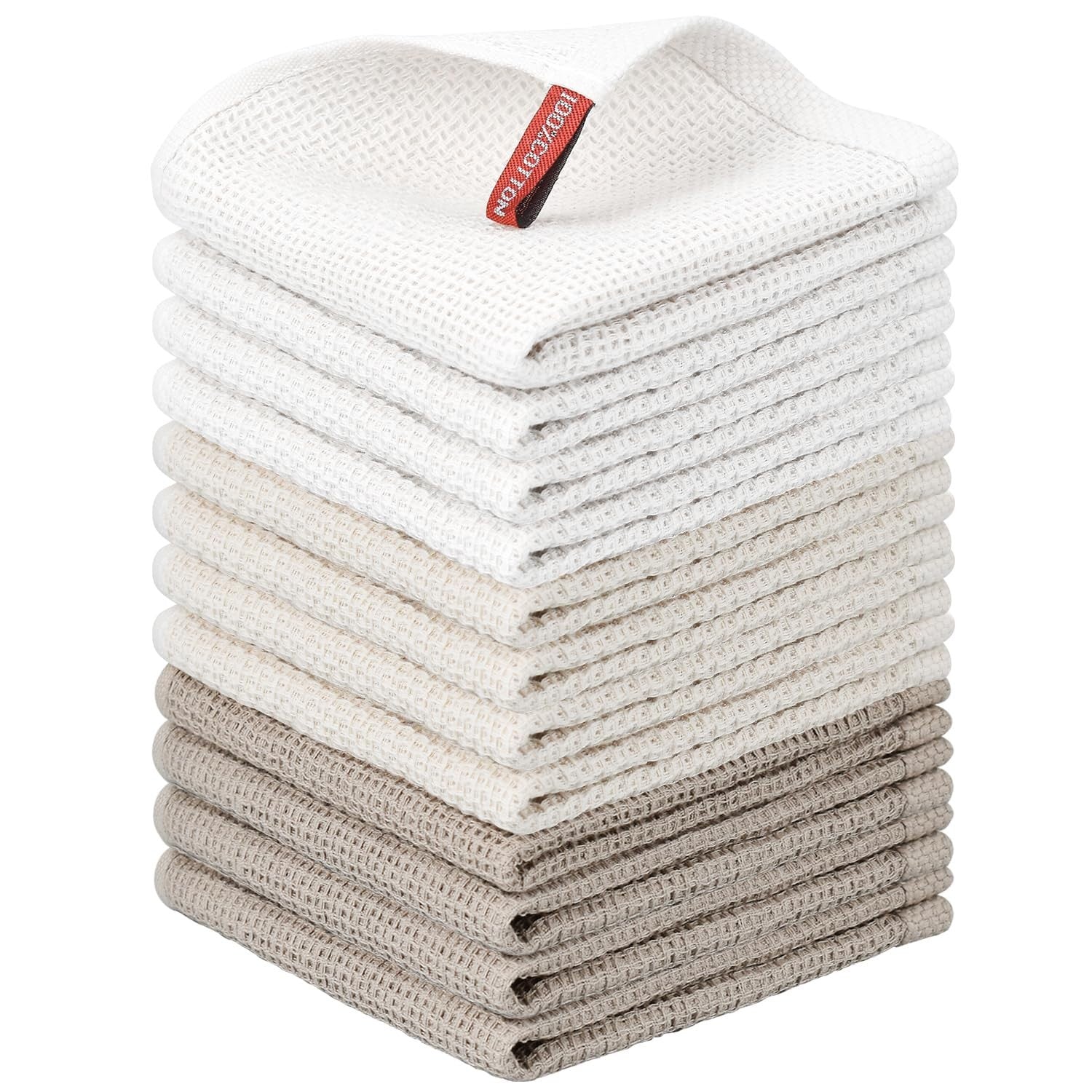 12 Pack Cotton Dish Cloths - Soft, Absorbent Kitchen Towels for Cleaning 12x121