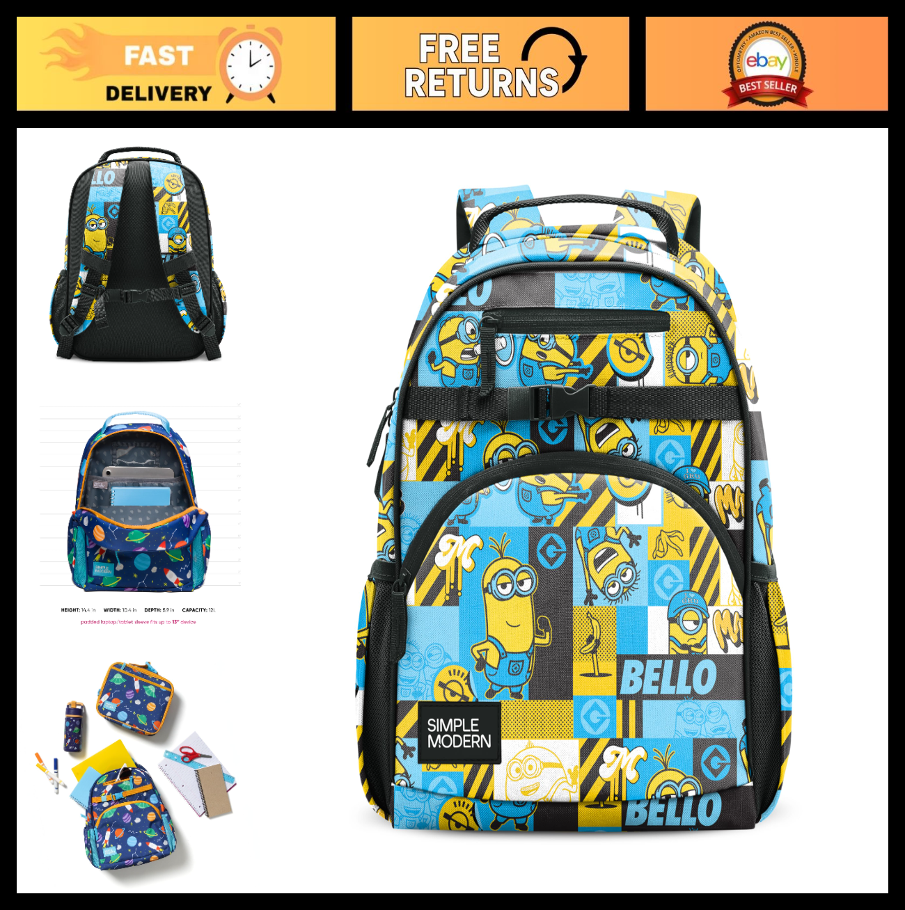 Cute Kids Backpack for School, 12L Bookbag for Toddlers & Preschoolers | Fits Lu0