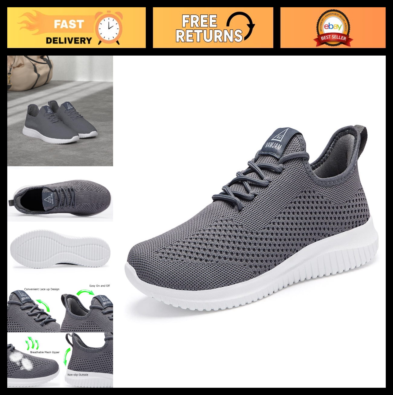 Lightweight Breathable Men's Running Shoes - Non-Slip Athletic Sneakers for Spor0
