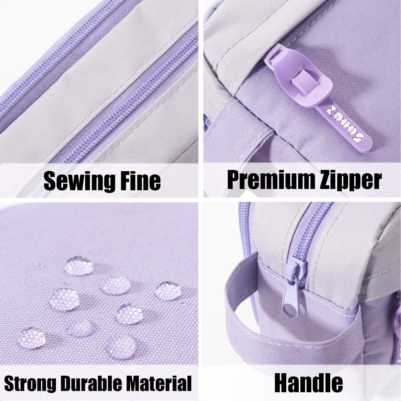 High Capacity Pencil Case Organizer   Big Pouch with Easy Grip Handle, Purple1