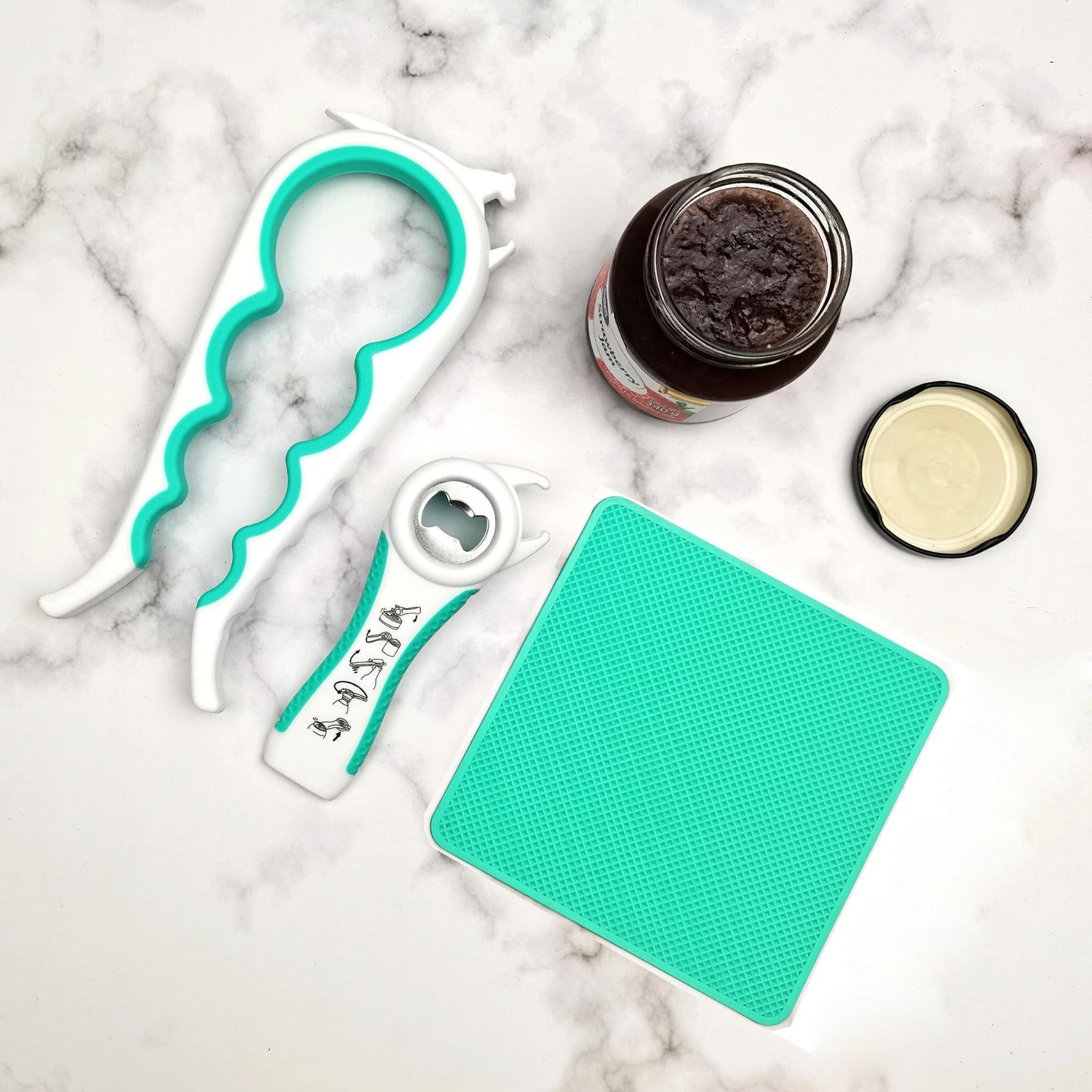 5 in 1 Jar Opener for Seniors & Arthritis   Adjustable Lid & Bottle Opener, Non 2