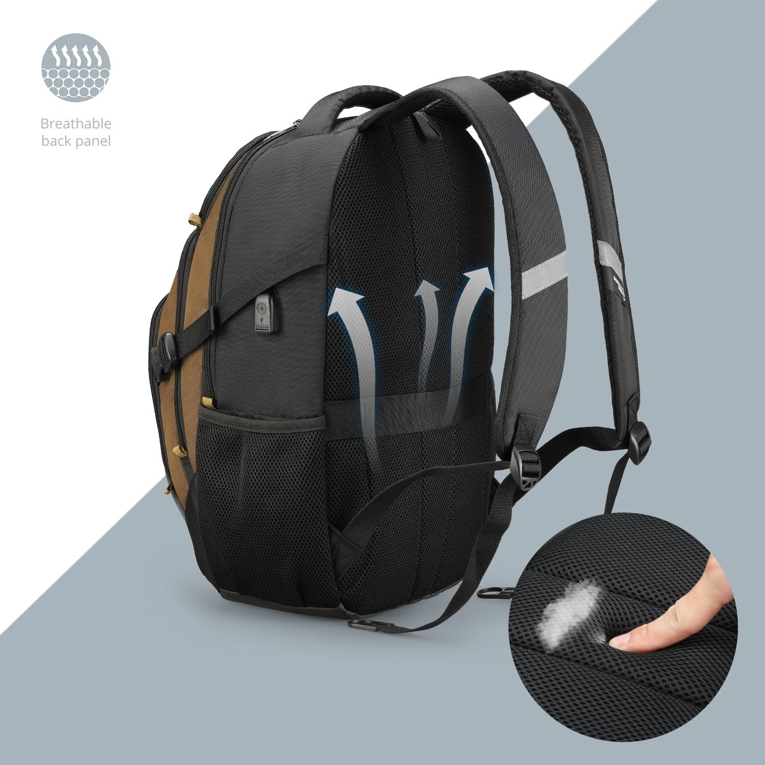 Travel Laptop Backpack with USB Charging Port, Fits 15.6" Computer, 31L College6