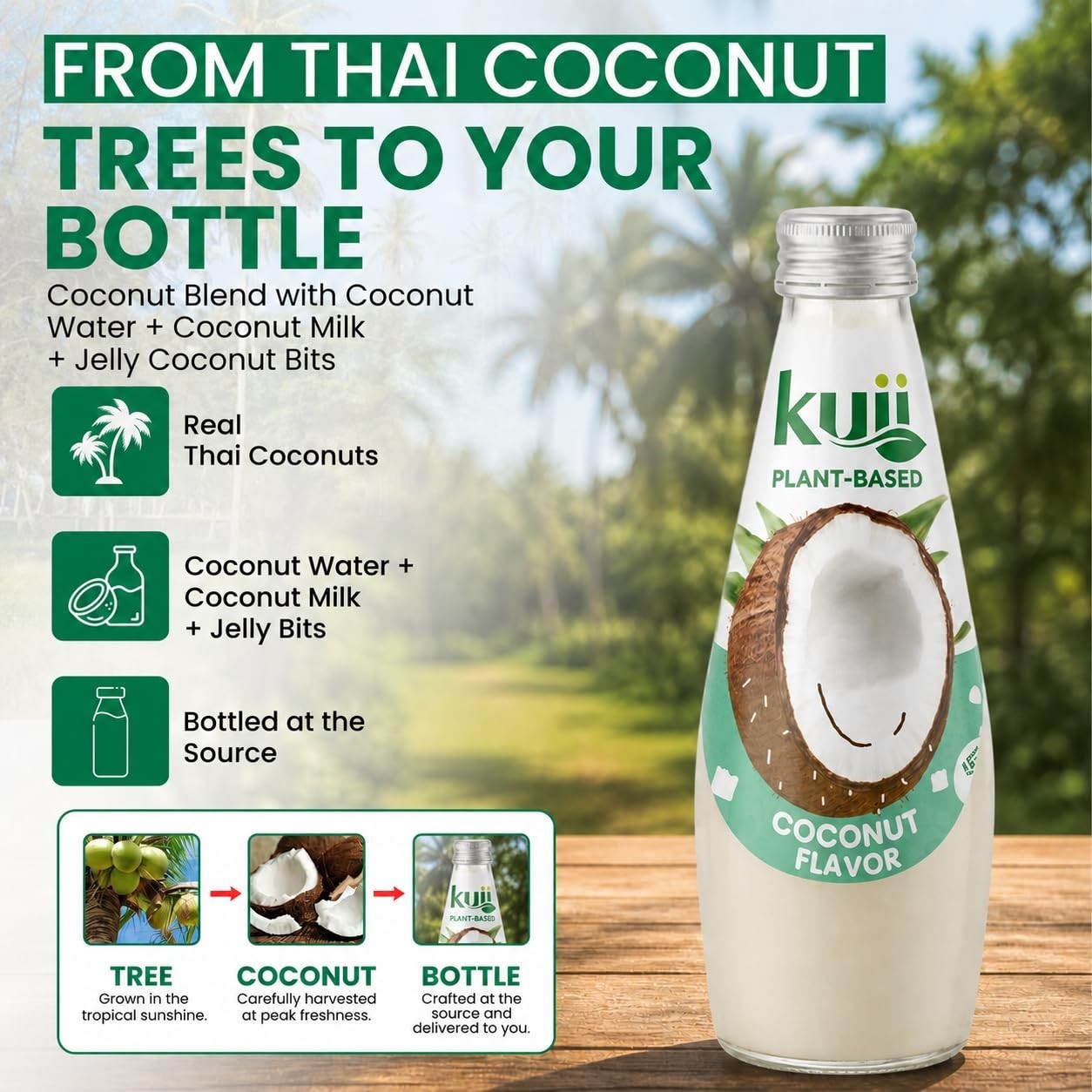No Sugar Added Coconut Milk Drink - Original Flavor, Nata de Coco, Dairy-Free Be4