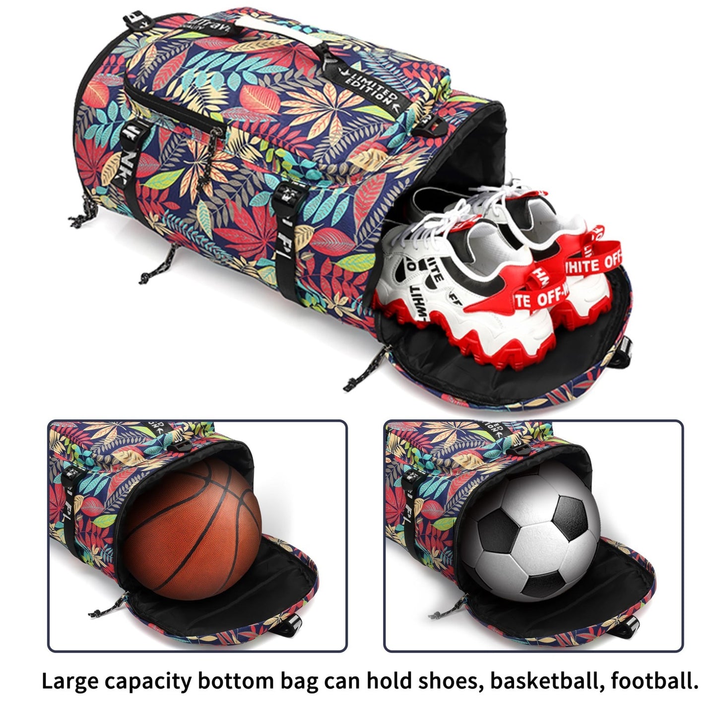 Waterproof Gym Duffel Backpack with Shoe Compartment & 4 Carry Methods   Sports,3