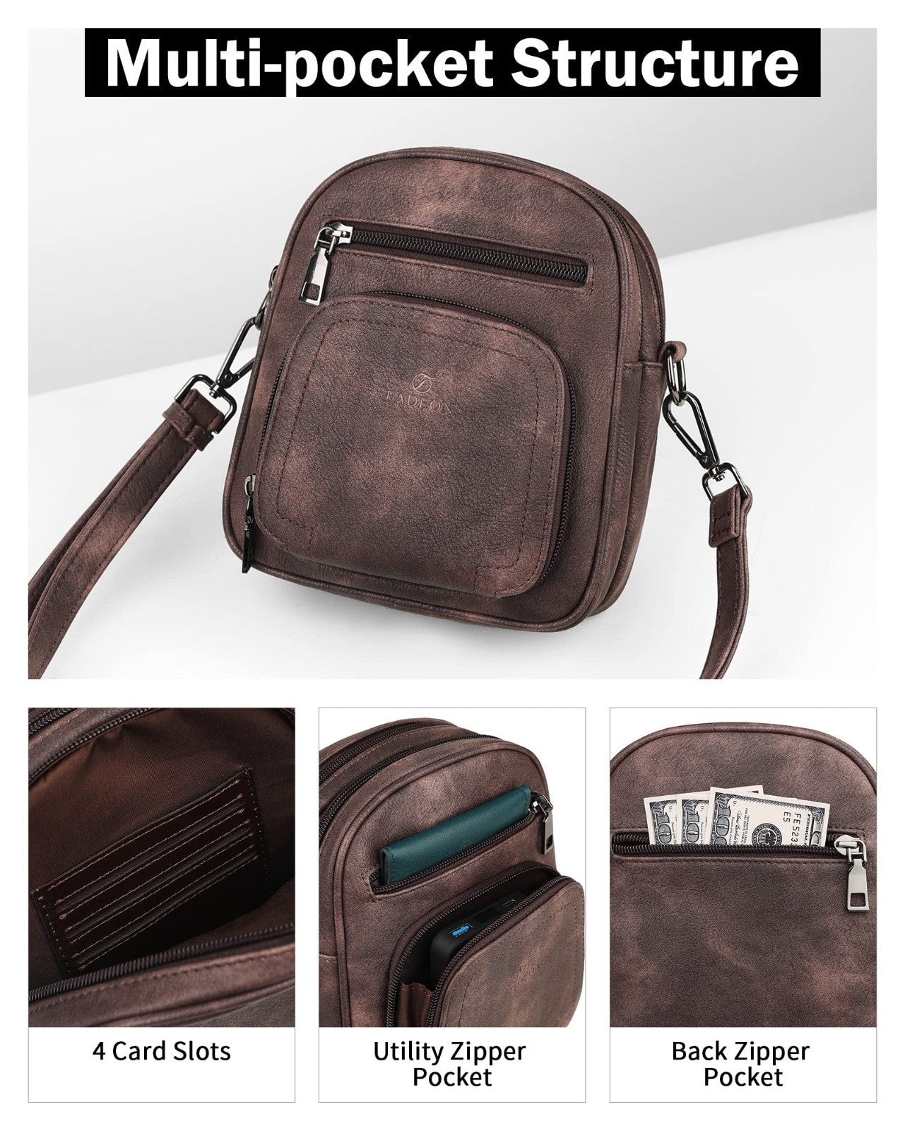 Stylish Small Crossbody Purses for Women, RFID Anti-Theft, 4 Card Slots6