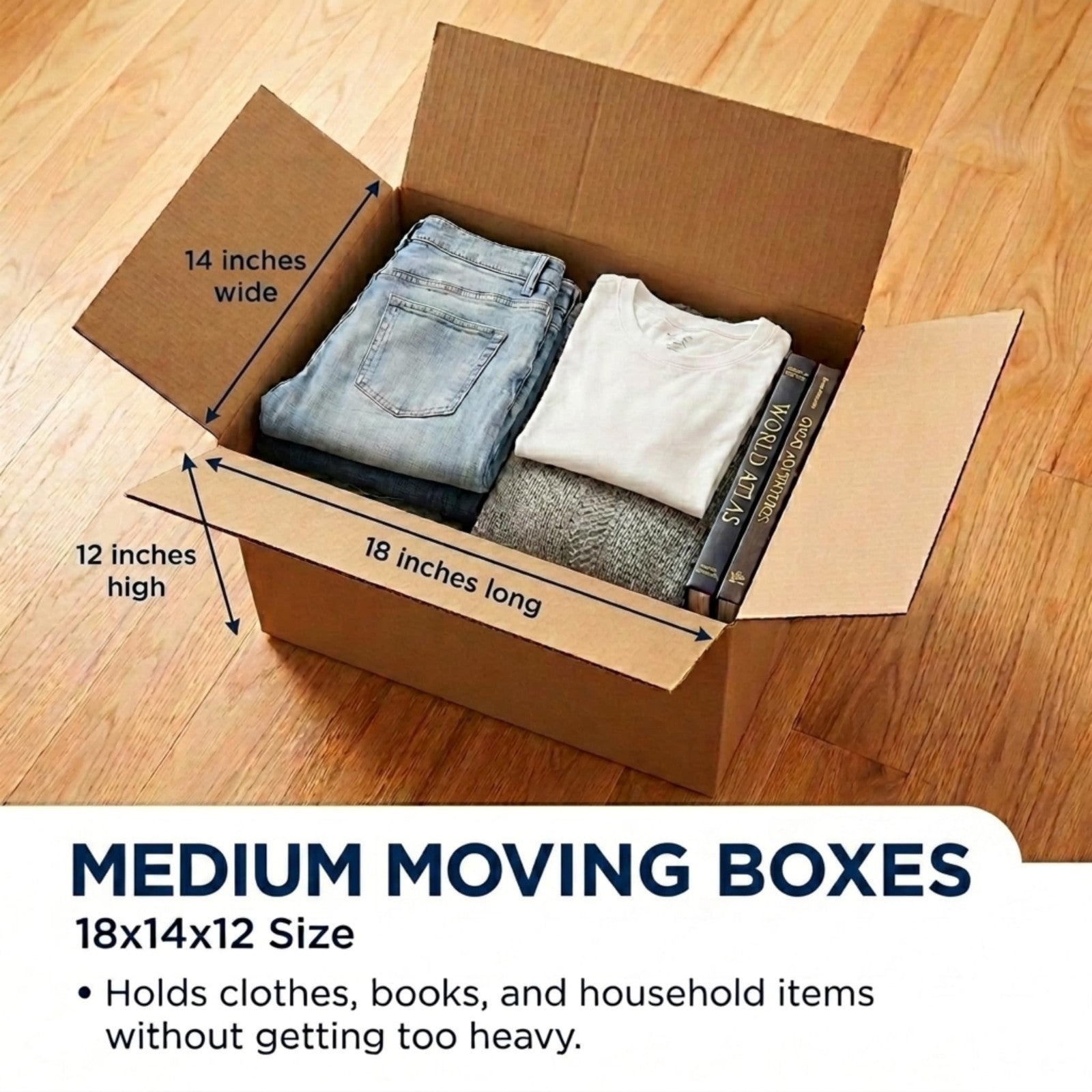 Medium Moving Boxes 10 Pack | 18"x14"x12" Corrugated Cardboard for Shipping, Pac2