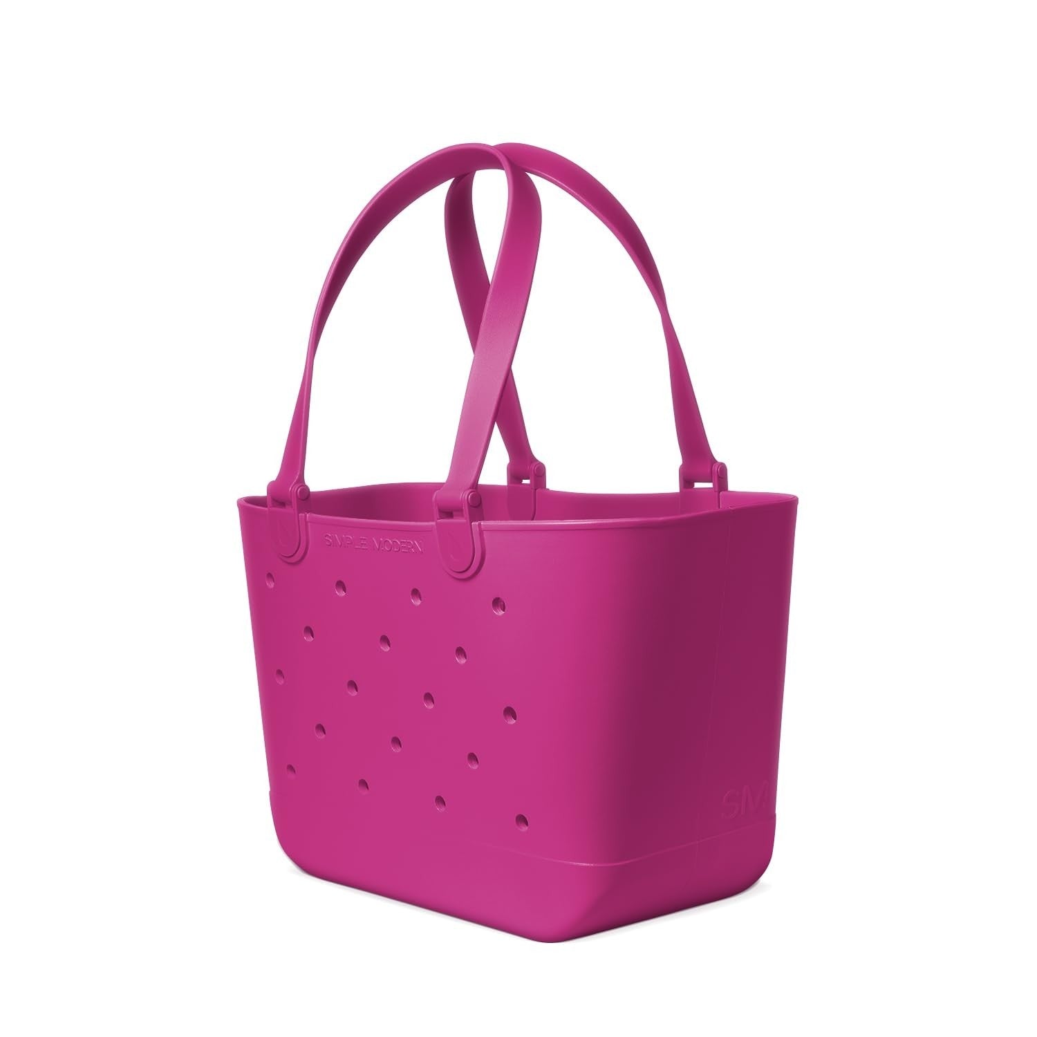 Large Waterproof Rubber Beach Tote Bag - Purple Getaway Bag with Zipper Pocket,3