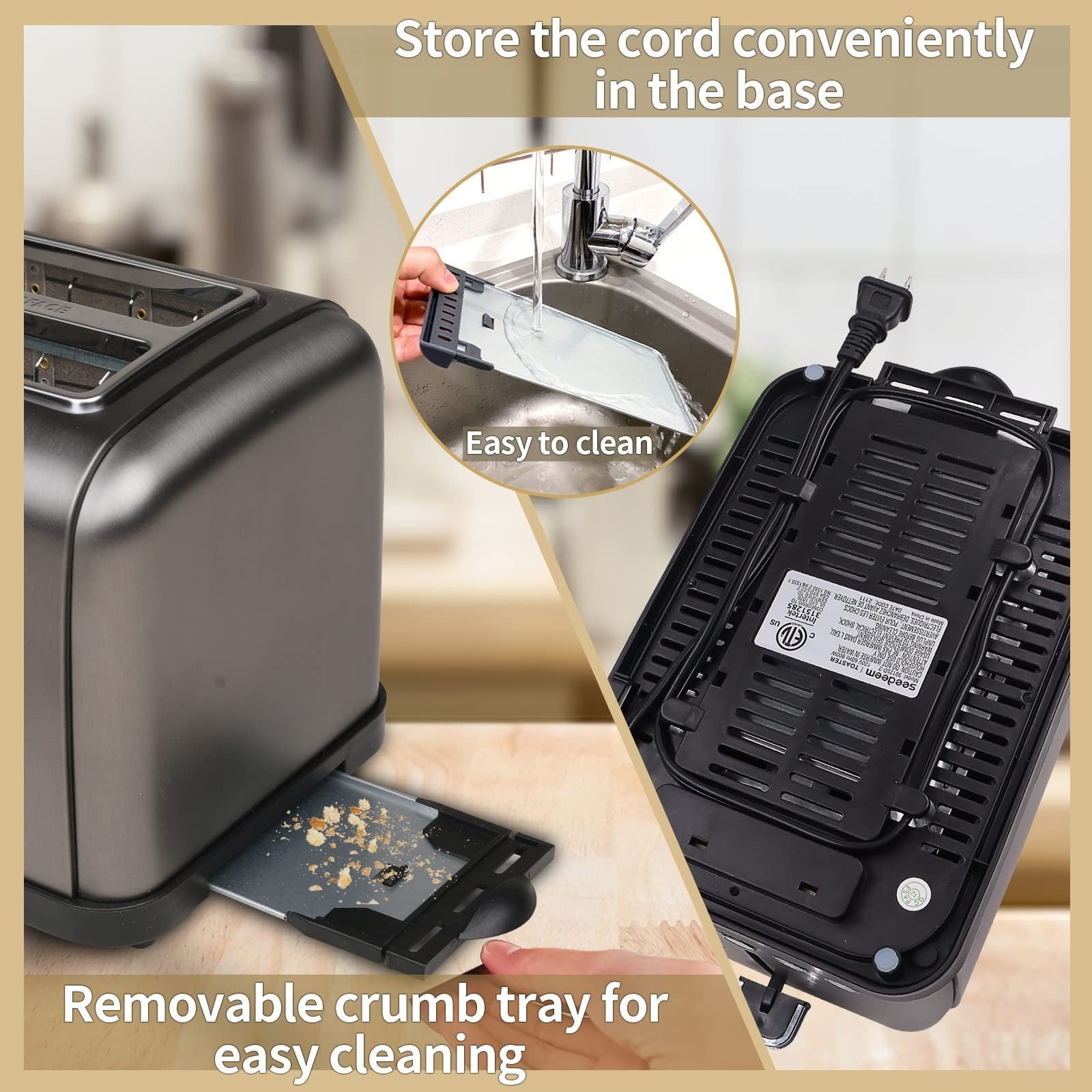2 Slice Digital Toaster with LCD Display, 7 Shade Settings, 1.4'' Slots, Stainle6
