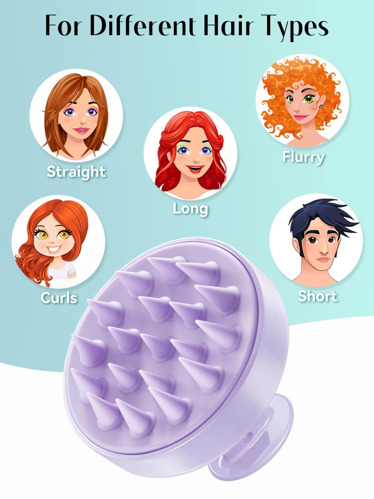 Scalp Massager Brush for Hair Growth   Soft Silicone Dandruff Scrubber, Light Pu5