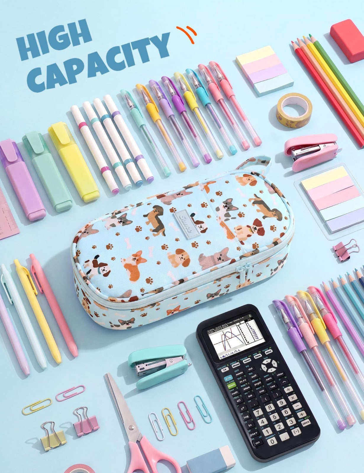 Cute Large Pencil Case Pouch   Aesthetic Zipper Bag for School Supplies, Kawaii3