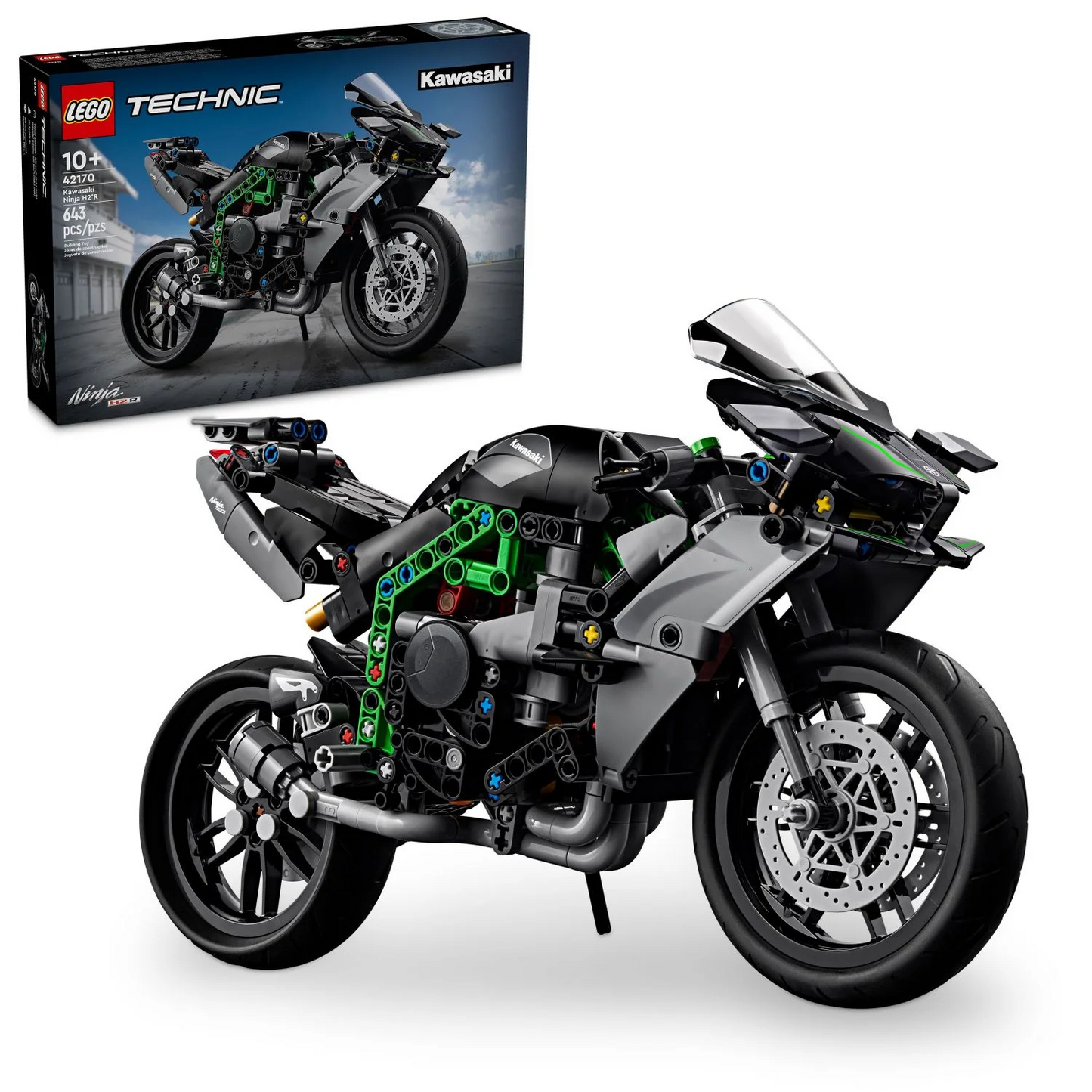LEGO Technic Kawasaki Ninja H2R Motorcycle Display Toy 42170 Building Set New1
