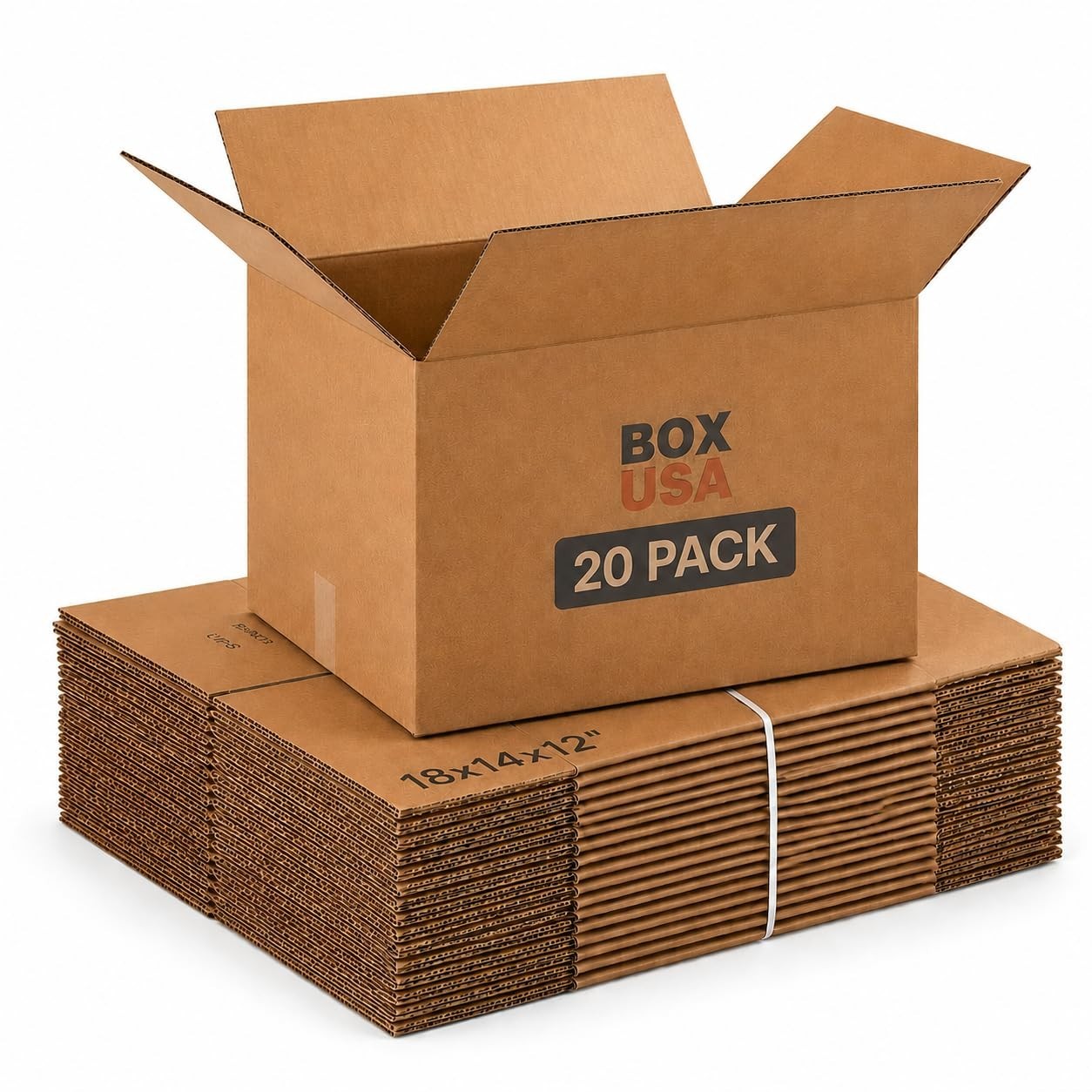 Medium Moving Boxes 20 Pack   18"x14"x12" Corrugated Cardboard for Shipping, Pac1