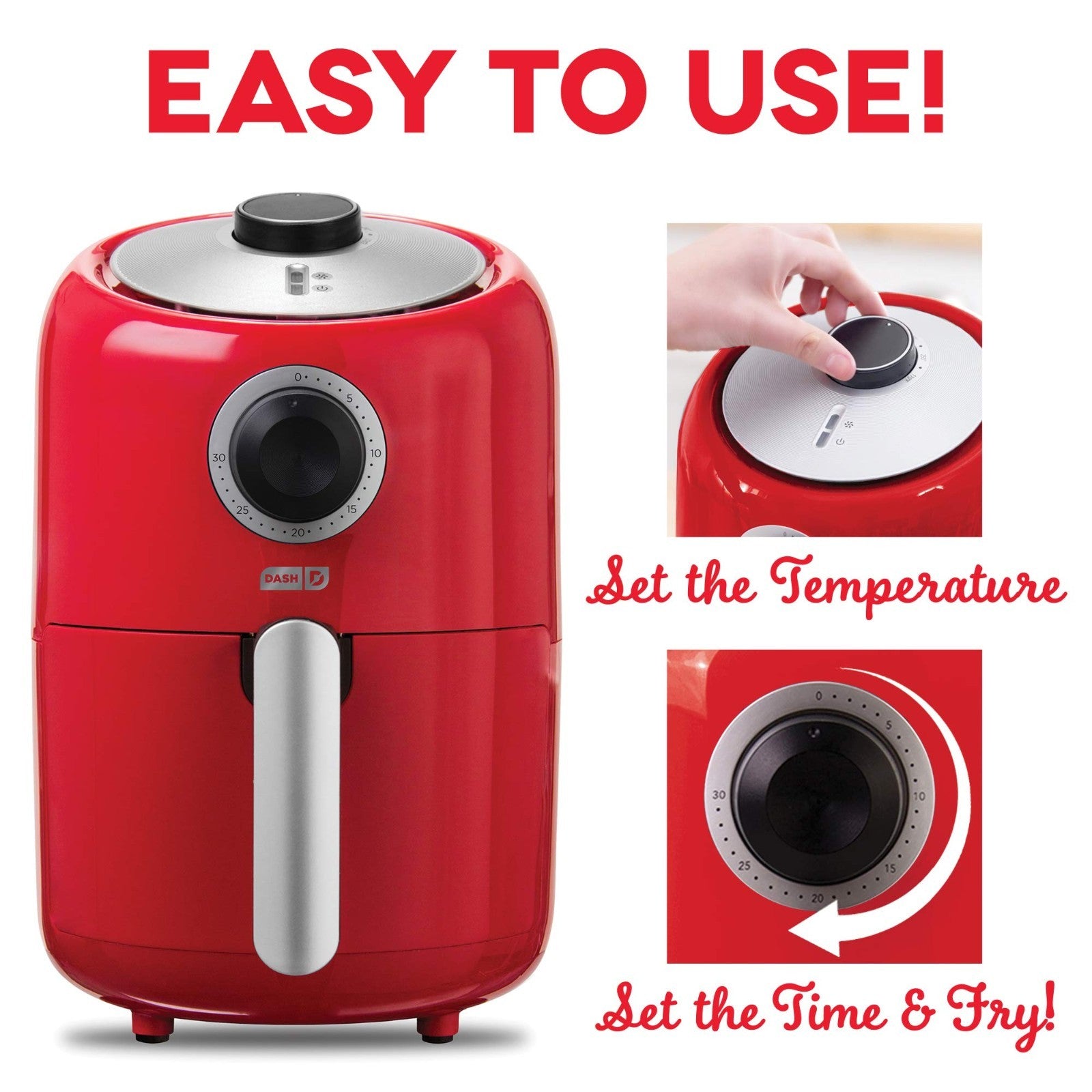 Compact Air Fryer - 2 Quart, Healthy Cooking, Auto Shut-Off, Adjustable Temp, No3