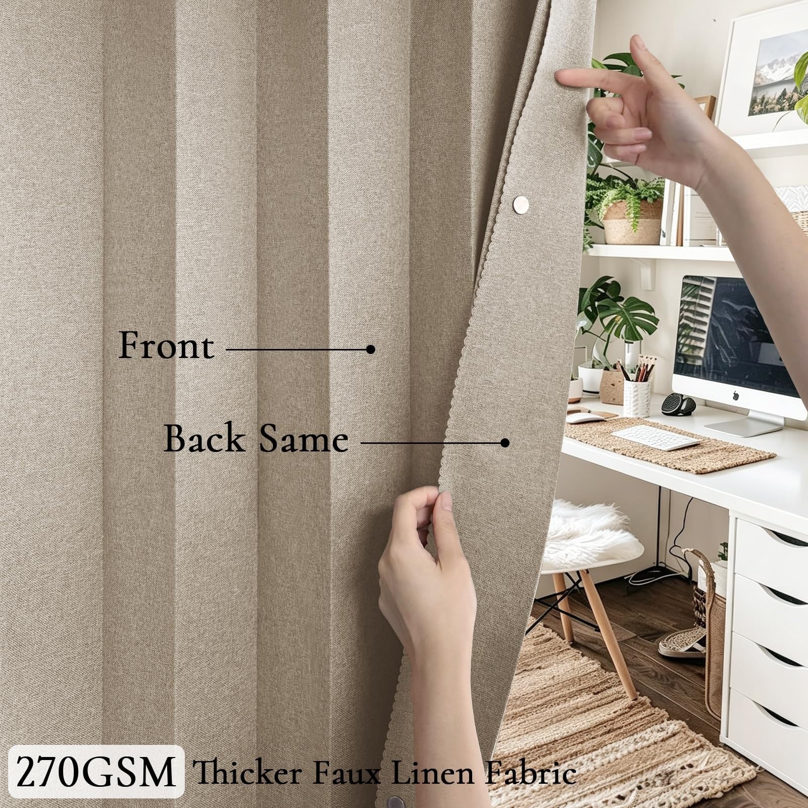 100% Blackout Magnetic Pinch Pleated Curtain   Accordion Door Cover, 60"x80", Ta4