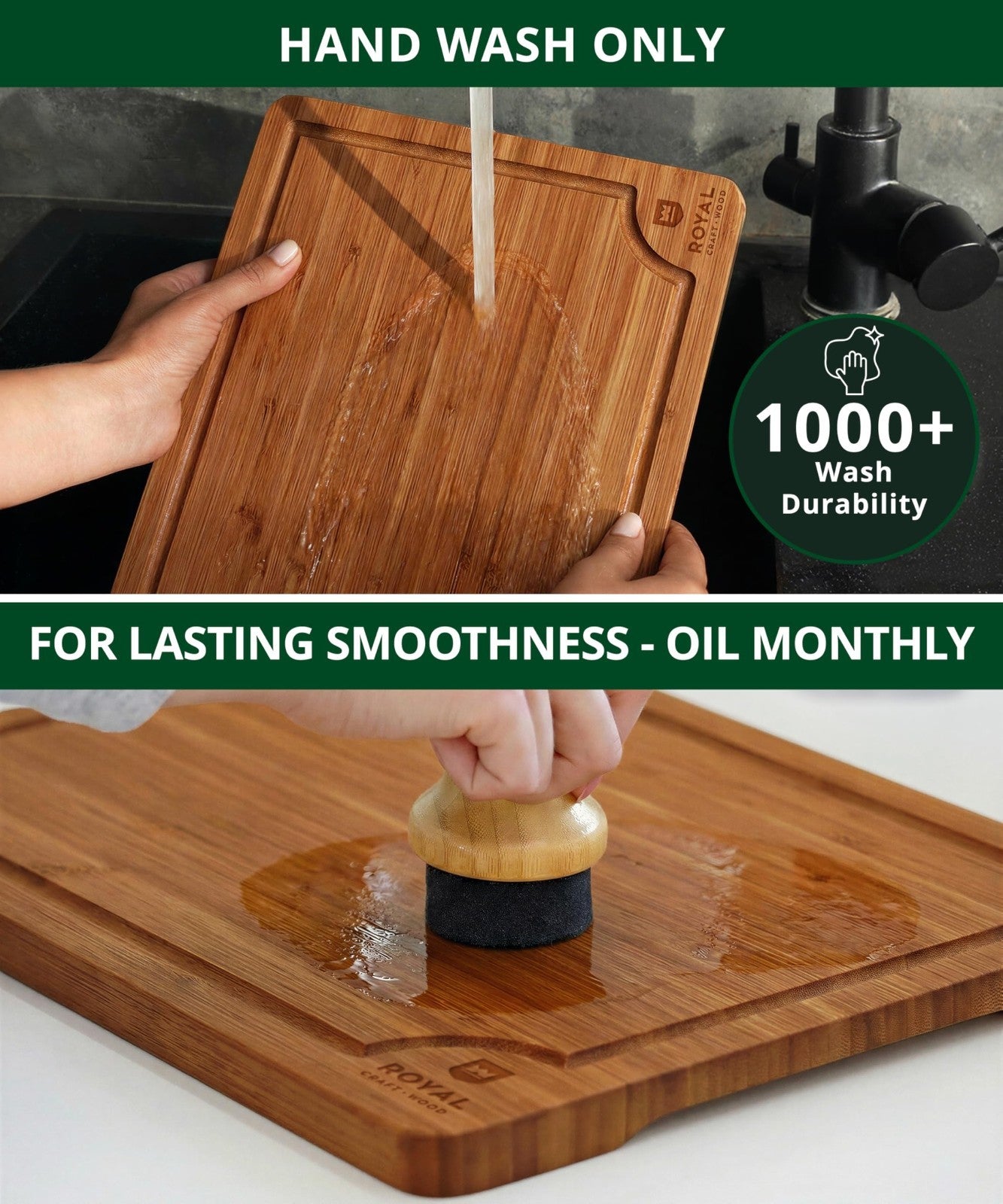 Non Toxic Bamboo Cutting Board Set   Deep Juice Groove, Side Handles, Charcuteri6